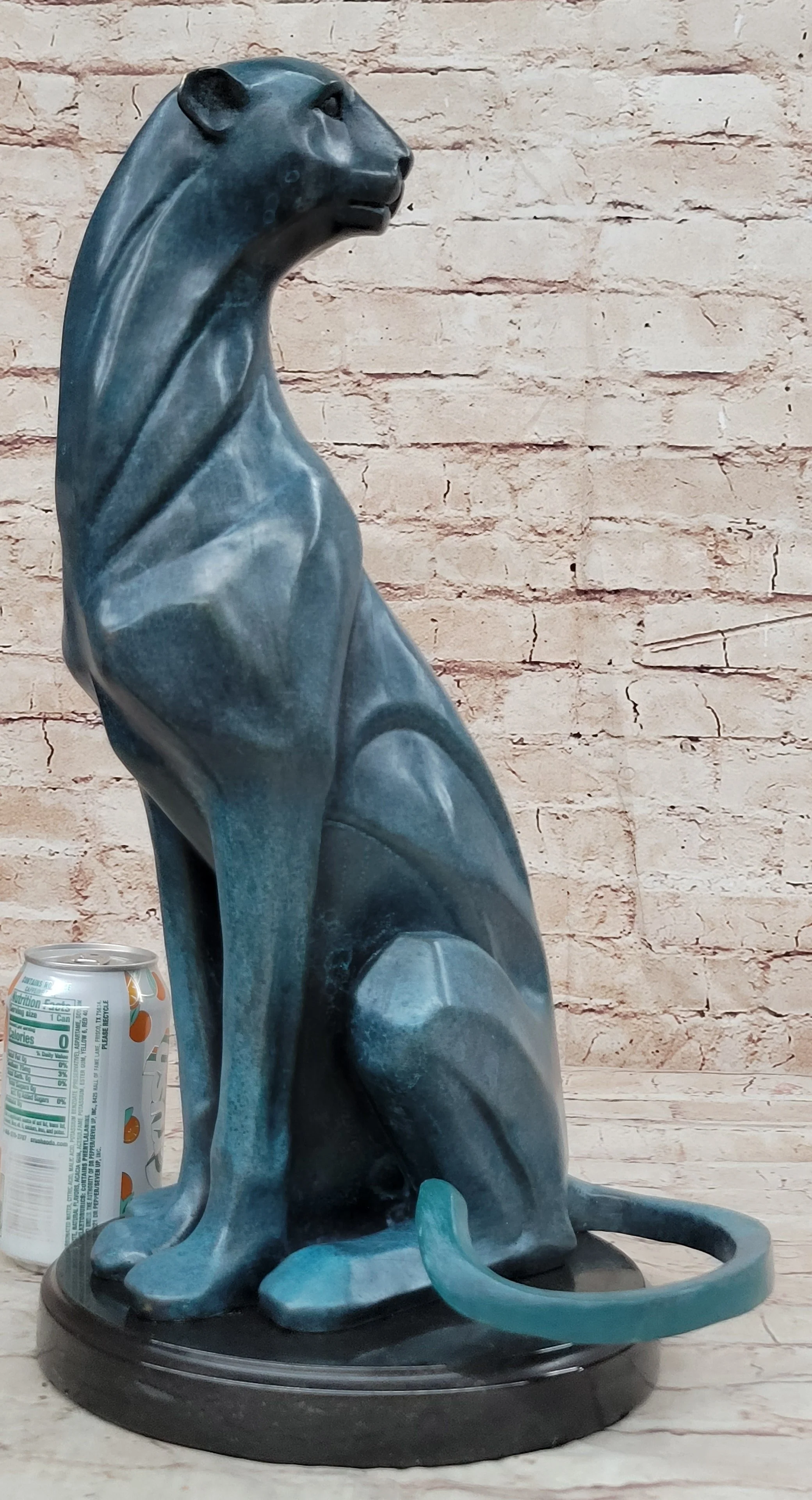 Hand Made Cougar Puma Mountain Lion Genuine Bronze Sculpture by Henry Moore - Image 2