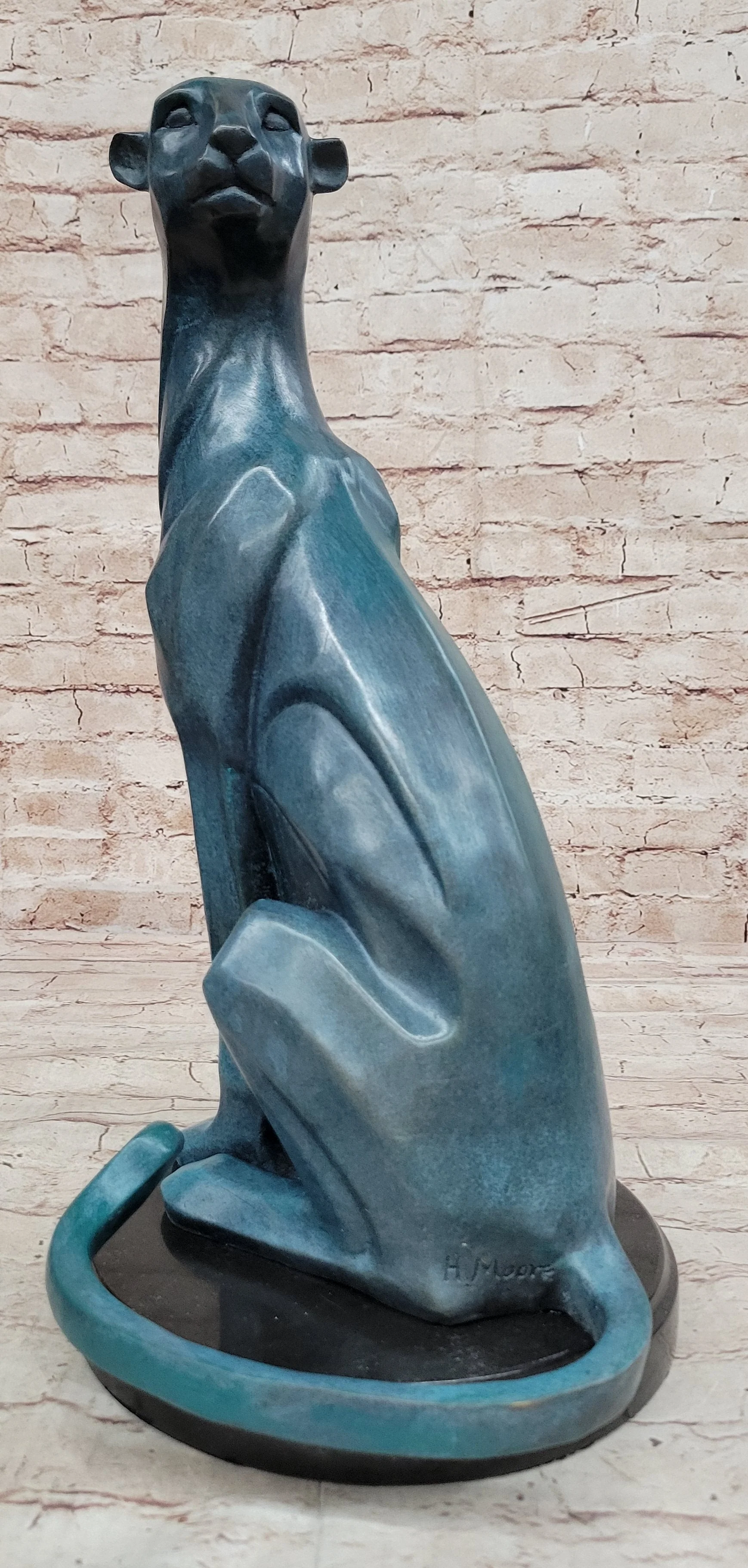 Hand Made Cougar Puma Mountain Lion Genuine Bronze Sculpture by Henry Moore - Image 4