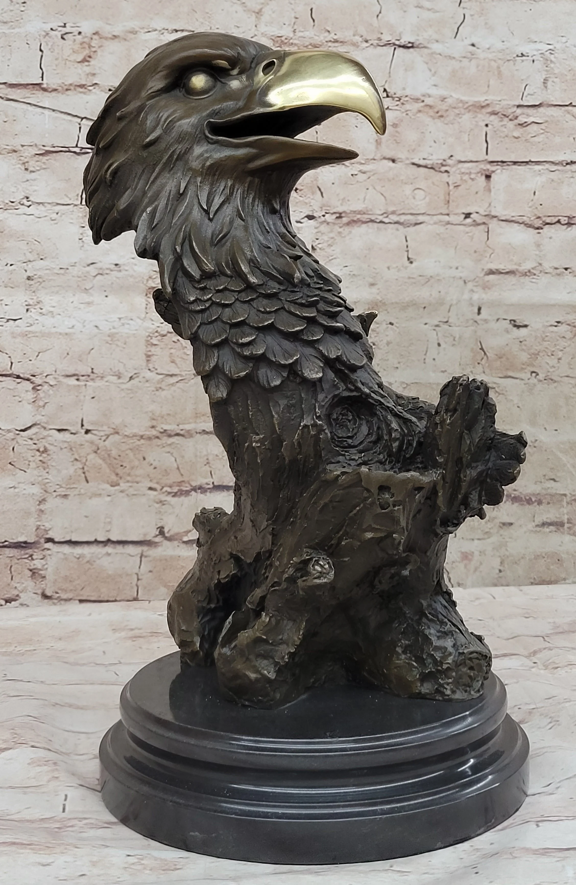Hand Made Original Milo Eagle Falcon Head Genuine Bronze Sculpture Statue - Image 3