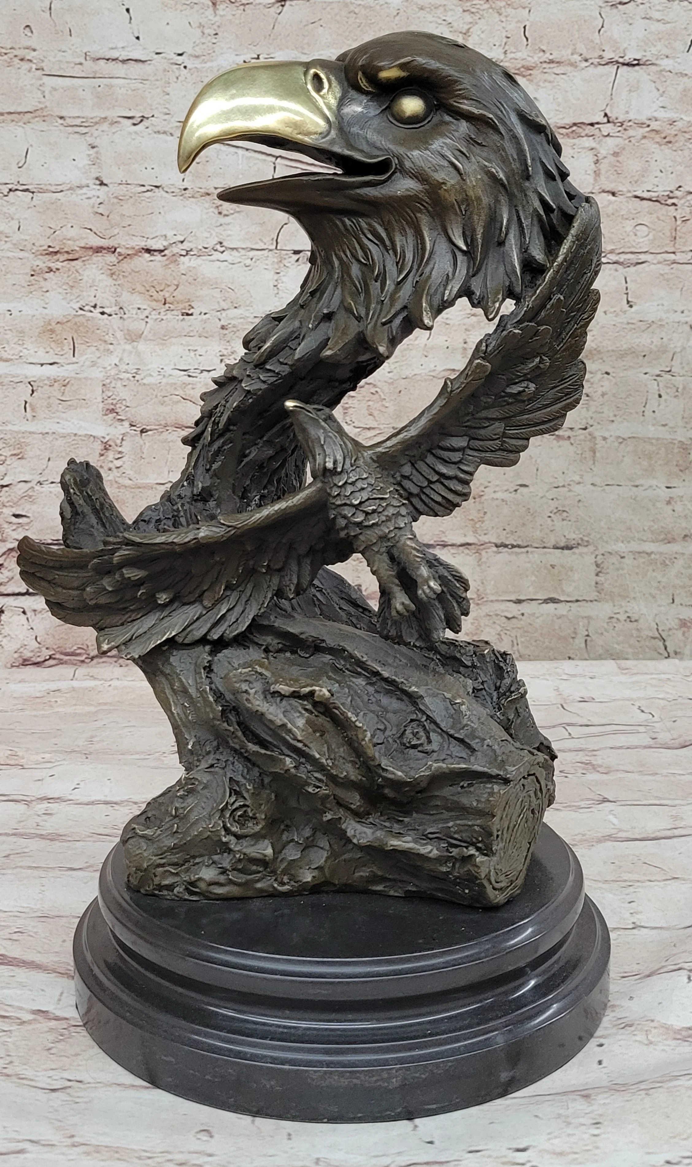 Hand Made Original Milo Eagle Falcon Head Genuine Bronze Sculpture Statue - Image 4