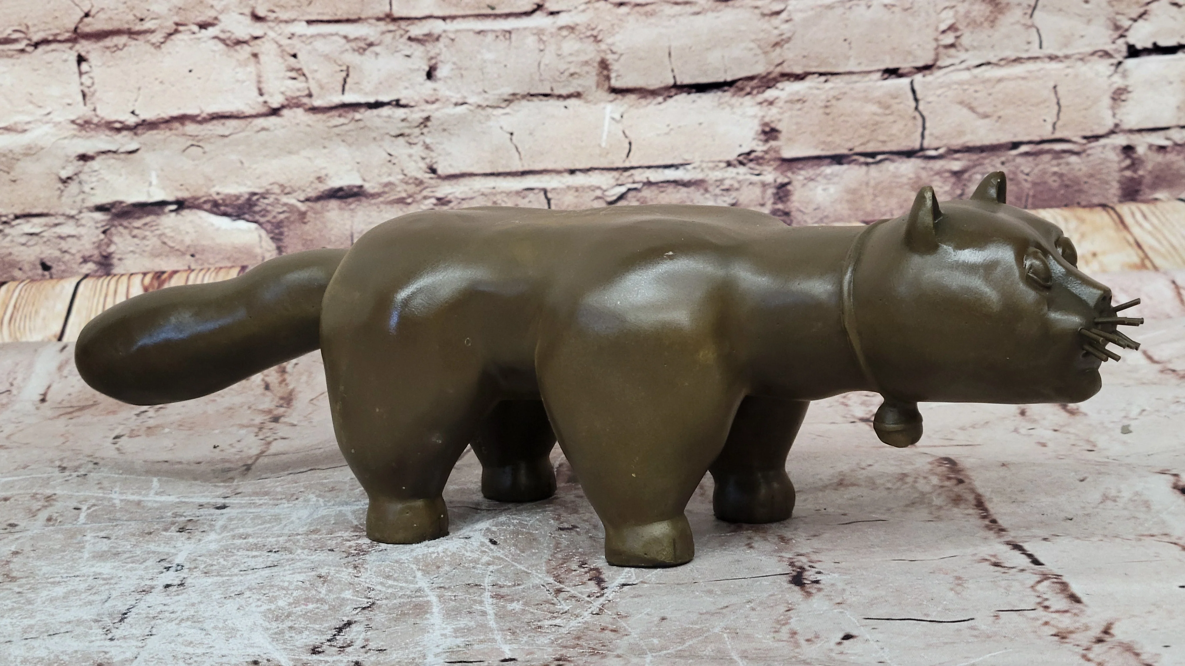Handcrafted Large Botero Cat Gato Feline Animal Bronze Sculpture Figurine Figure - Image 4