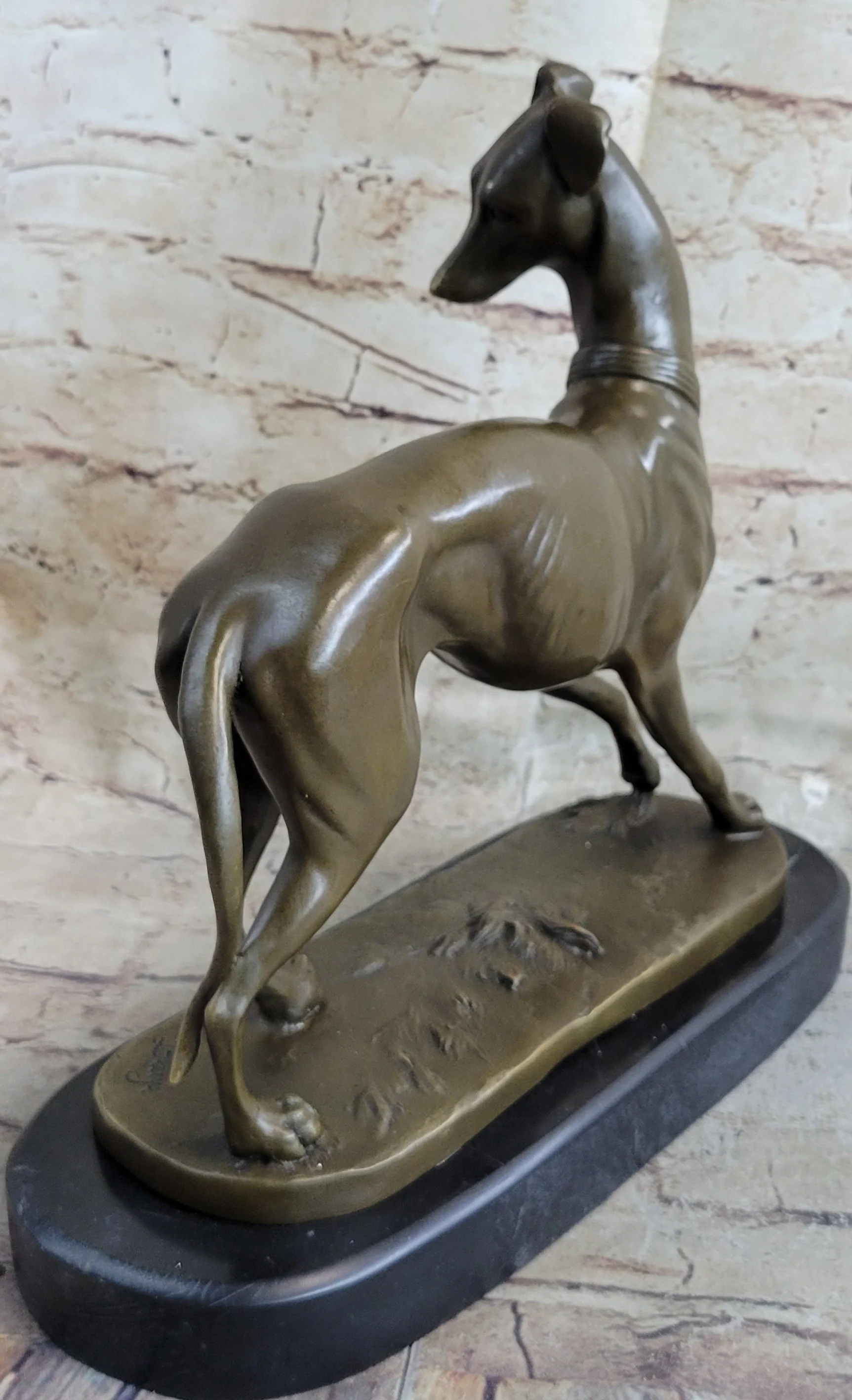 Handmade LARGE Bronze of a Whippet Greyhound Dog Classic Masterpiece Figurine - Image 4