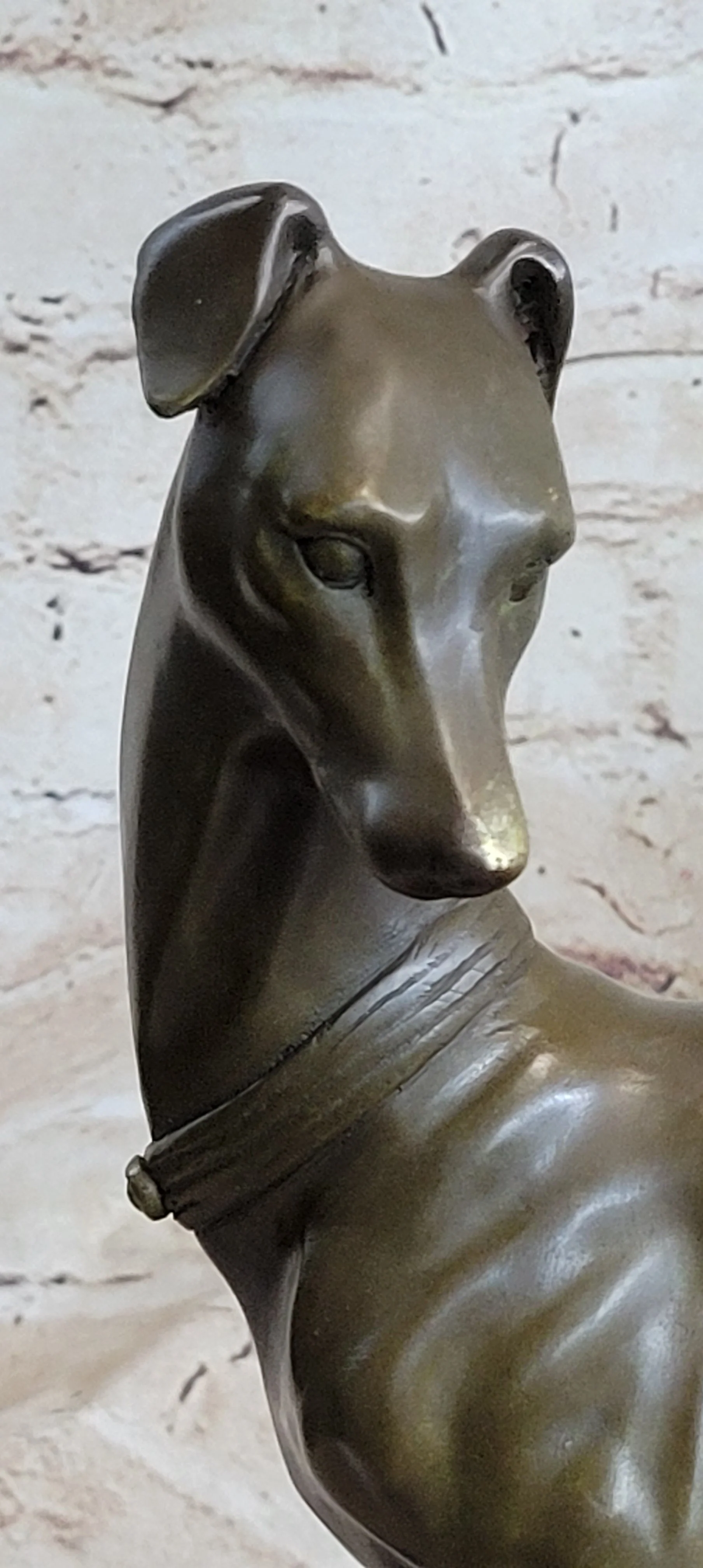 Handmade LARGE Bronze of a Whippet Greyhound Dog Classic Masterpiece Figurine - Image 9