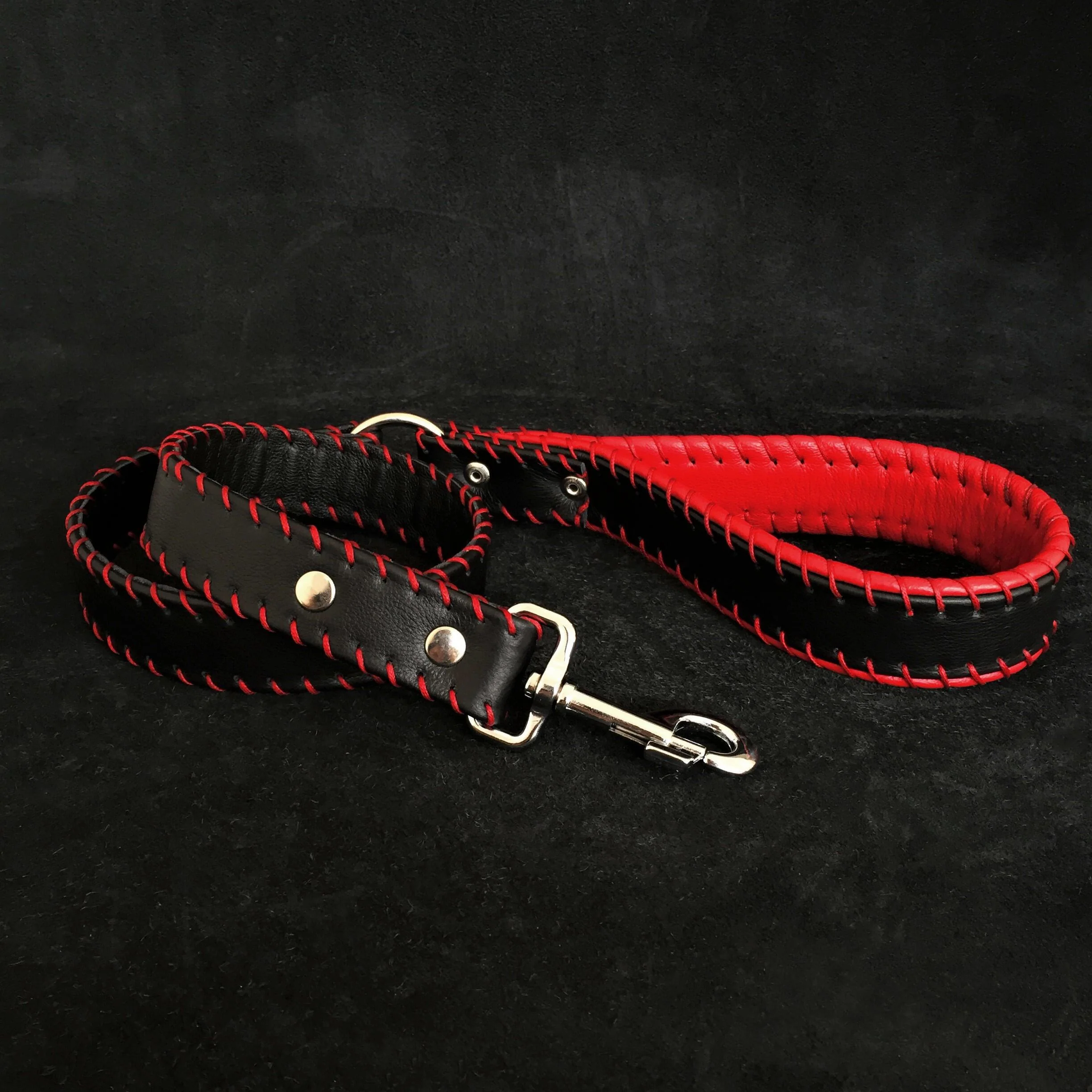 Bestia Dog Gear Genuine Leather Dog Collar - Red