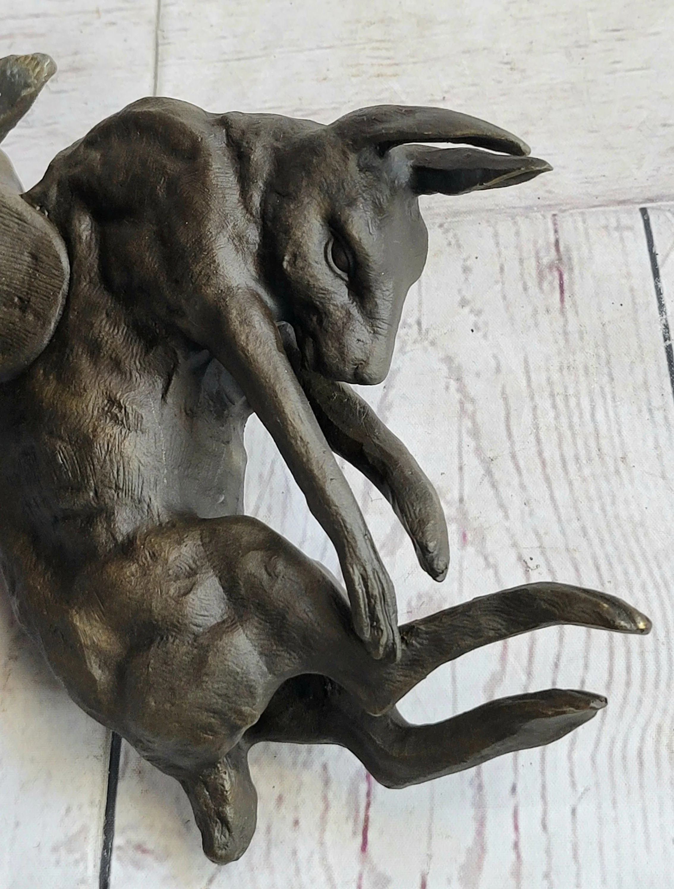 Hanging Wall Mounted Bronze Sculpture of Retriever Dog with Rabbit in Mouth 12" x 17" - Image 7