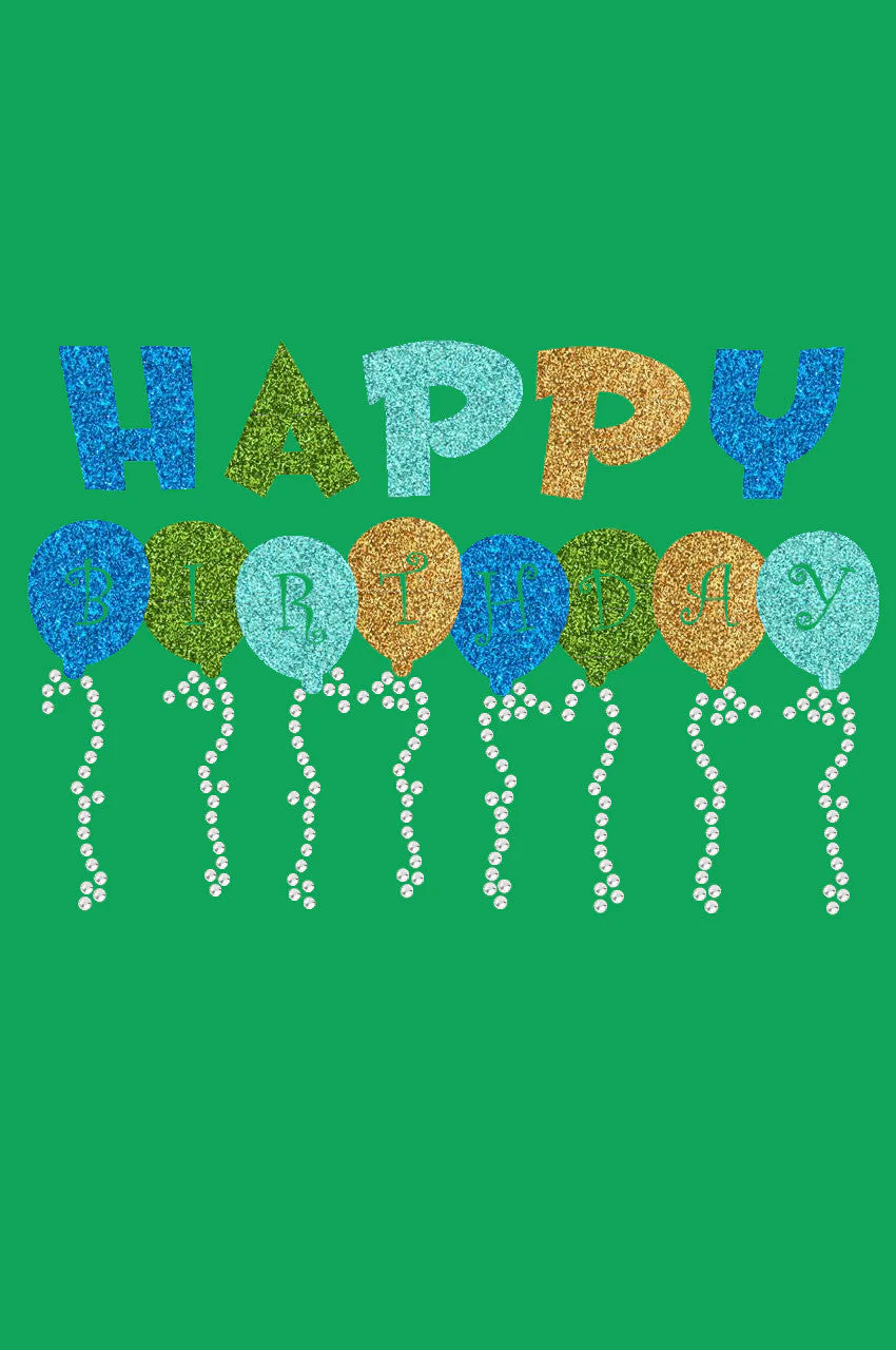 Happy Birthday Balloons (Blue) - Bandana - Image 3