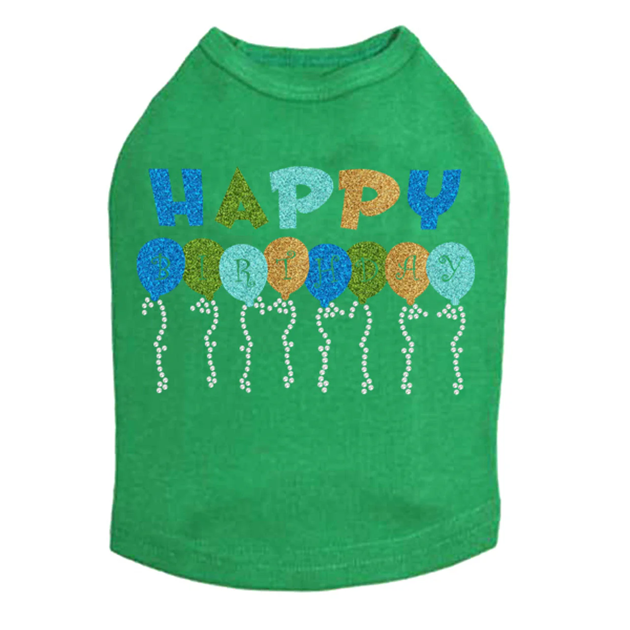 Happy Birthday Balloons (Blue) - Dog Tank - Image 4