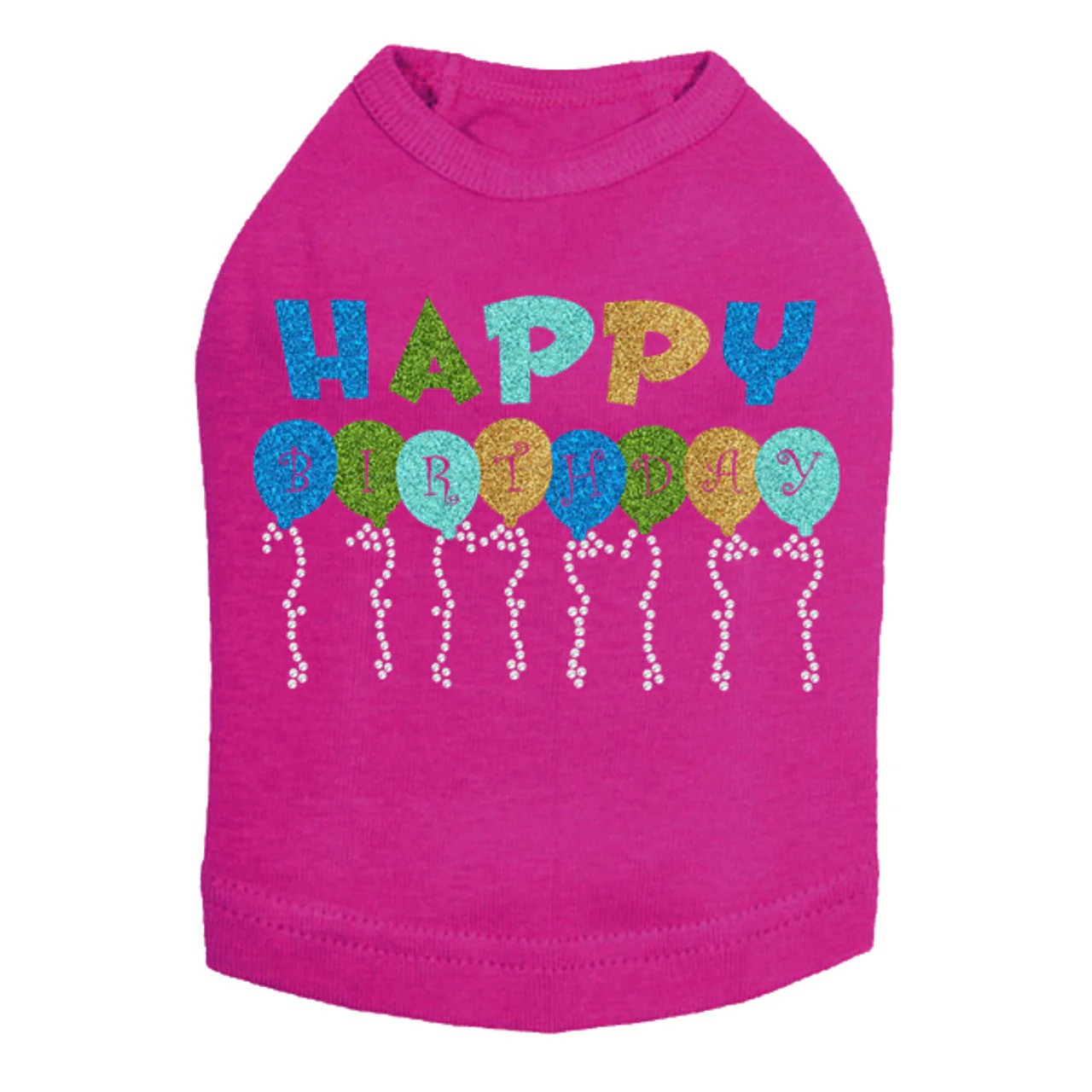 Happy Birthday Balloons (Blue) - Dog Tank - Image 5