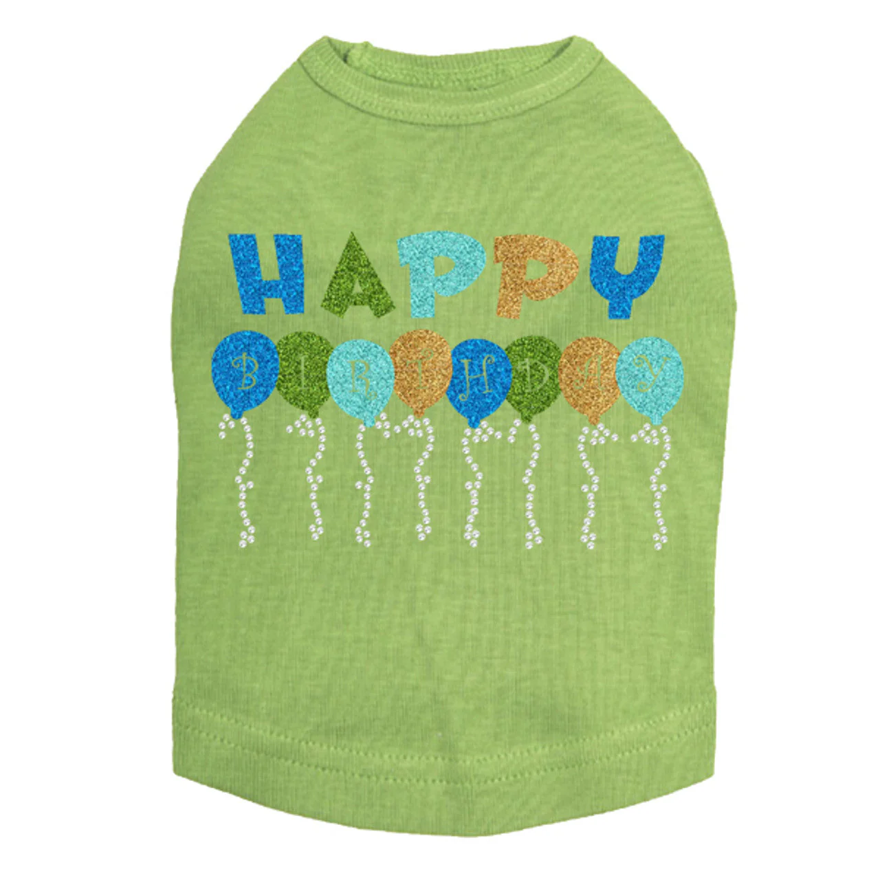 Happy Birthday Balloons (Blue) - Dog Tank - Image 6