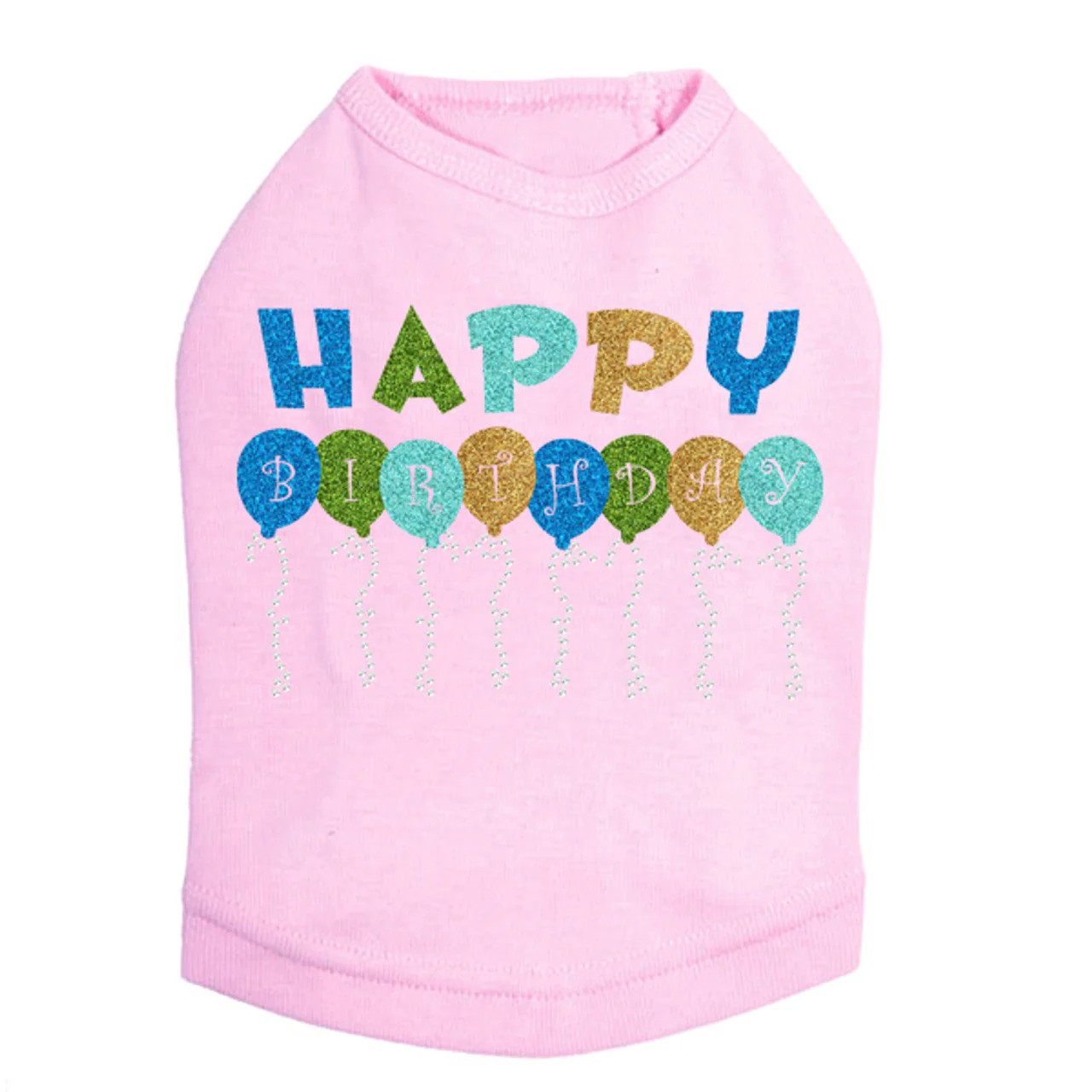 Happy Birthday Balloons (Blue) - Dog Tank - Image 7