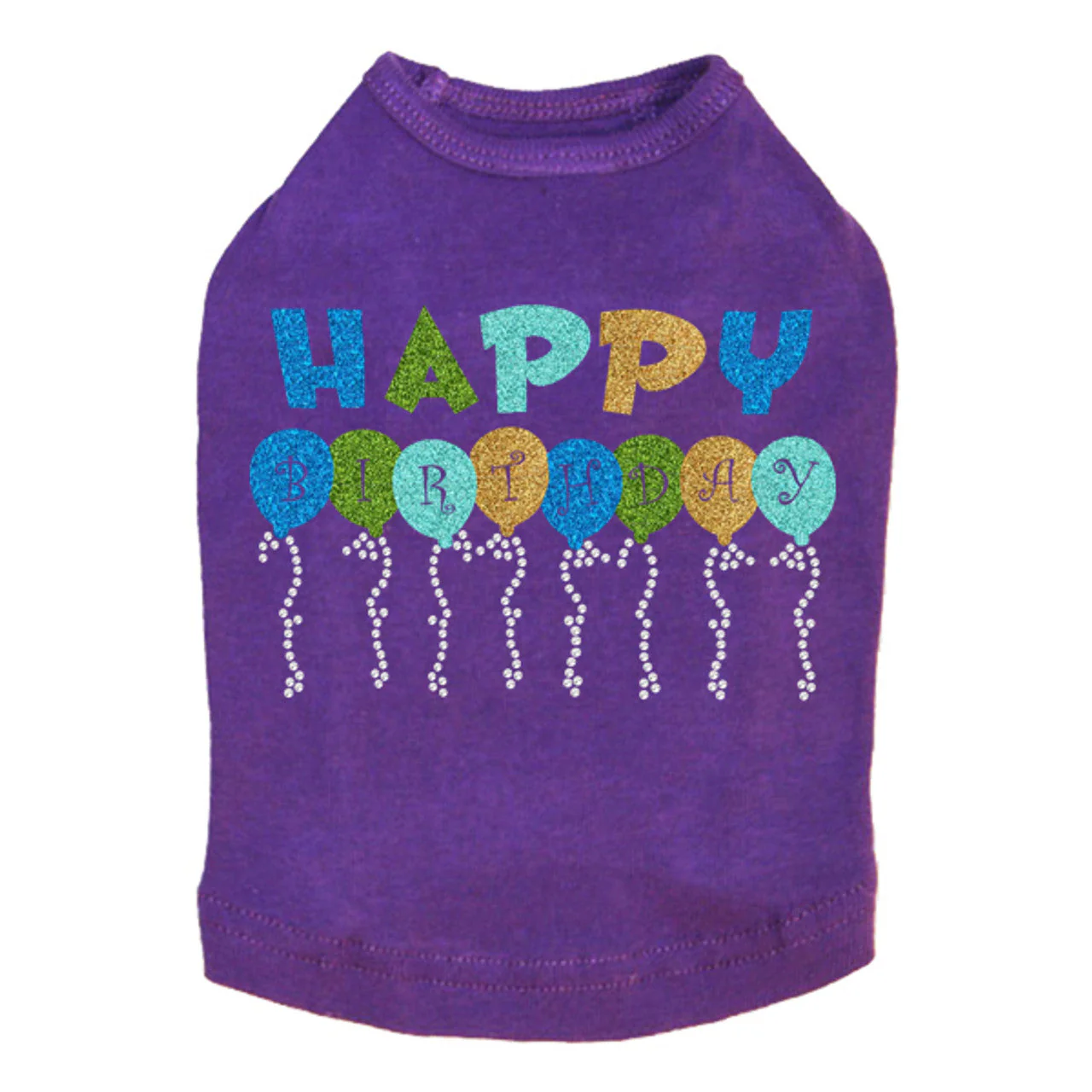 Happy Birthday Balloons (Blue) - Dog Tank - Image 9