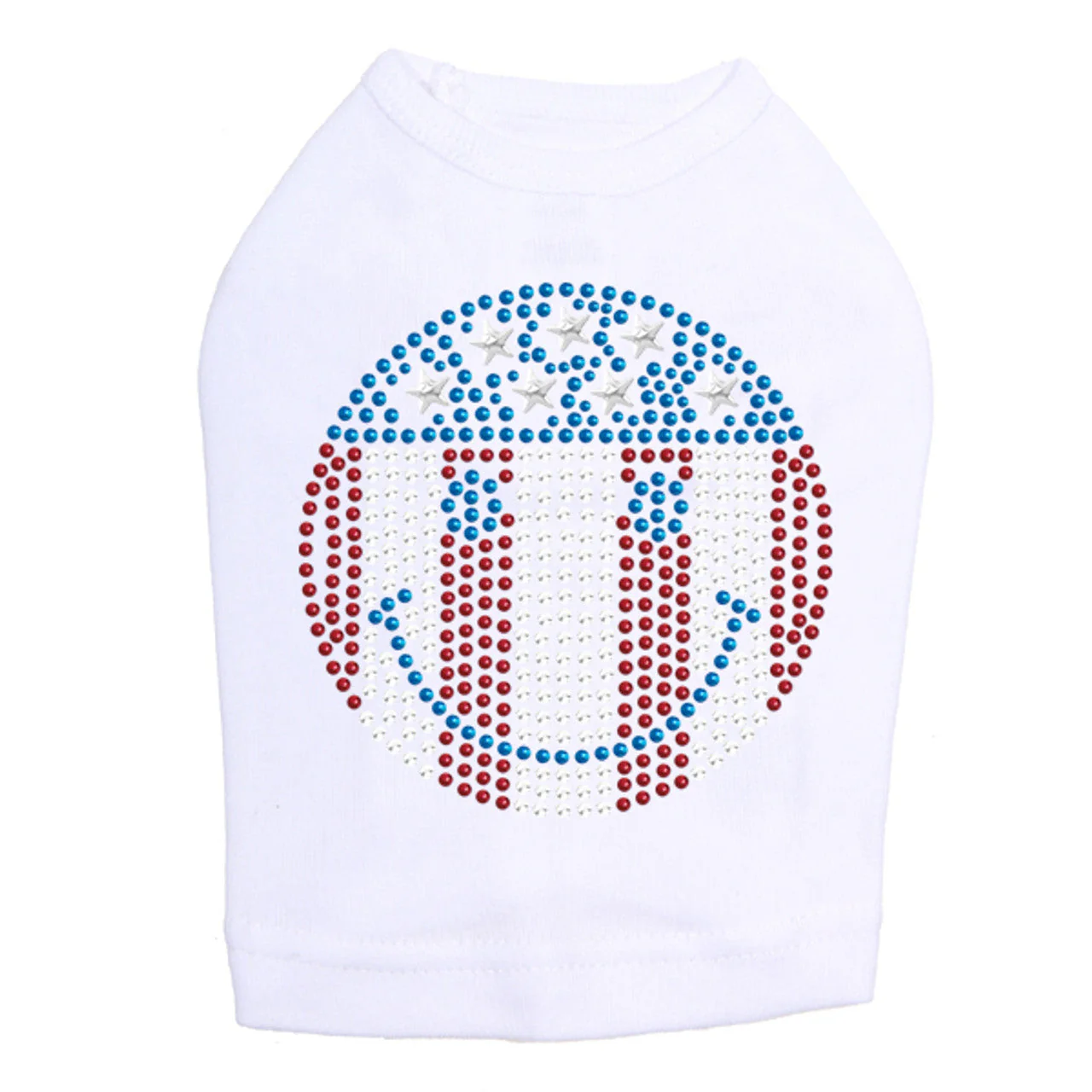 Happy Face Red, White, & Blue - Dog Tank - Image 10