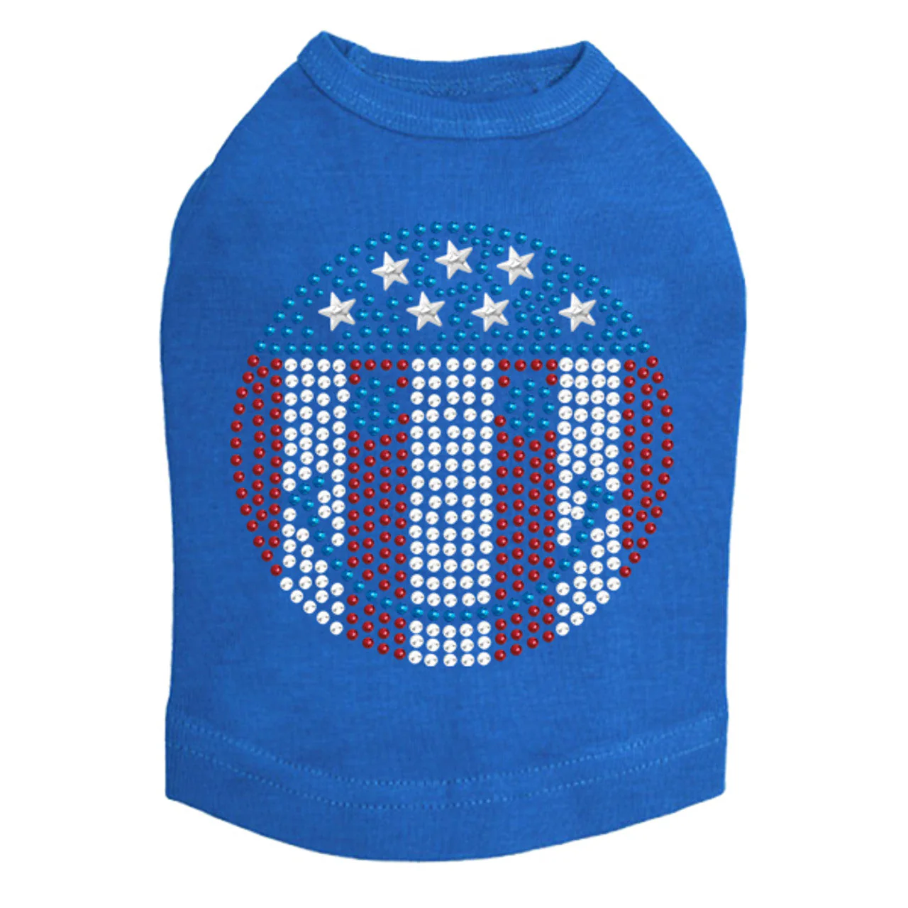 Happy Face Red, White, & Blue - Dog Tank - Image 11