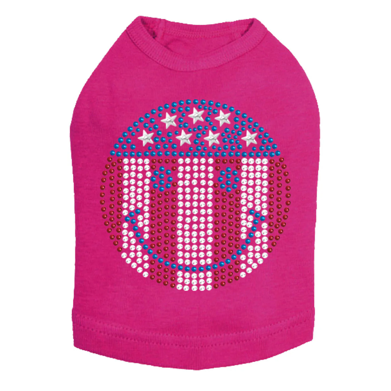 Happy Face Red, White, & Blue - Dog Tank - Image 2