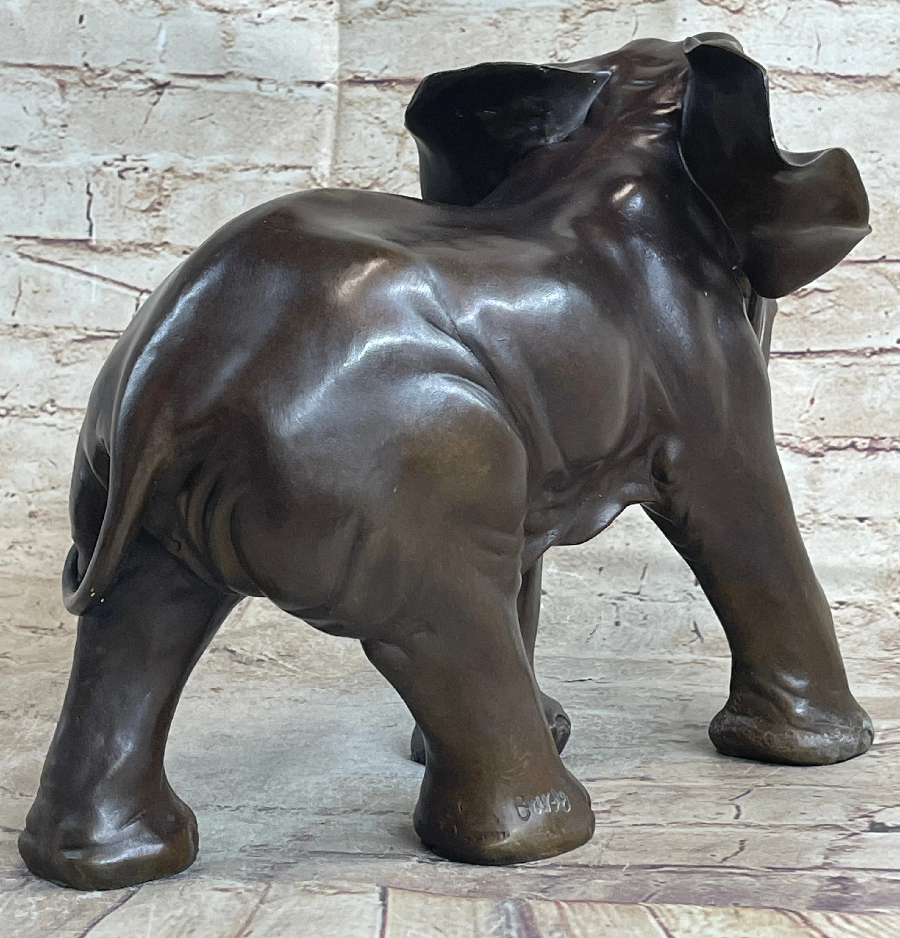 Happy Lucky Elephant Bronze Statue Figure by Barye Sculpture Hot Cast Art Decor - Image 5