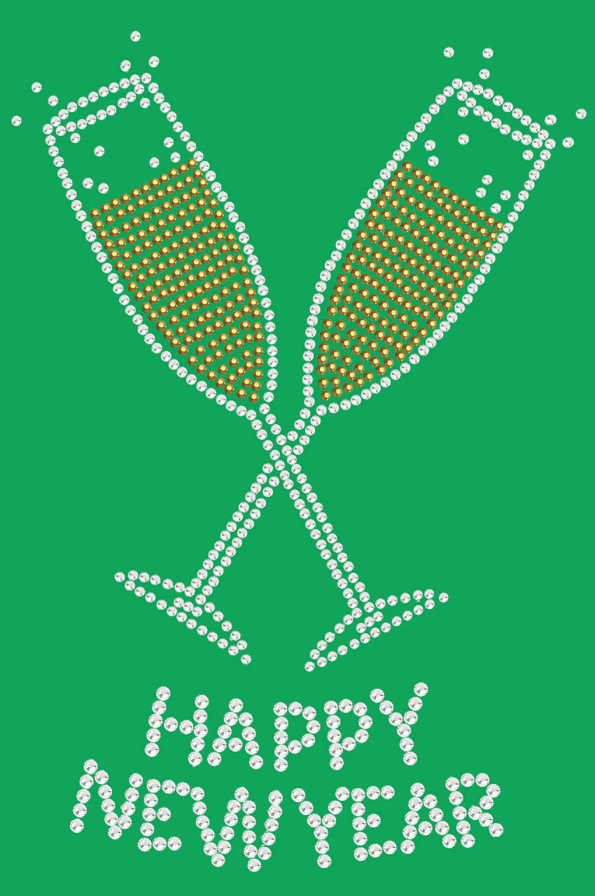 Happy New Year Champagne Glasses - Bandanna - Image 3