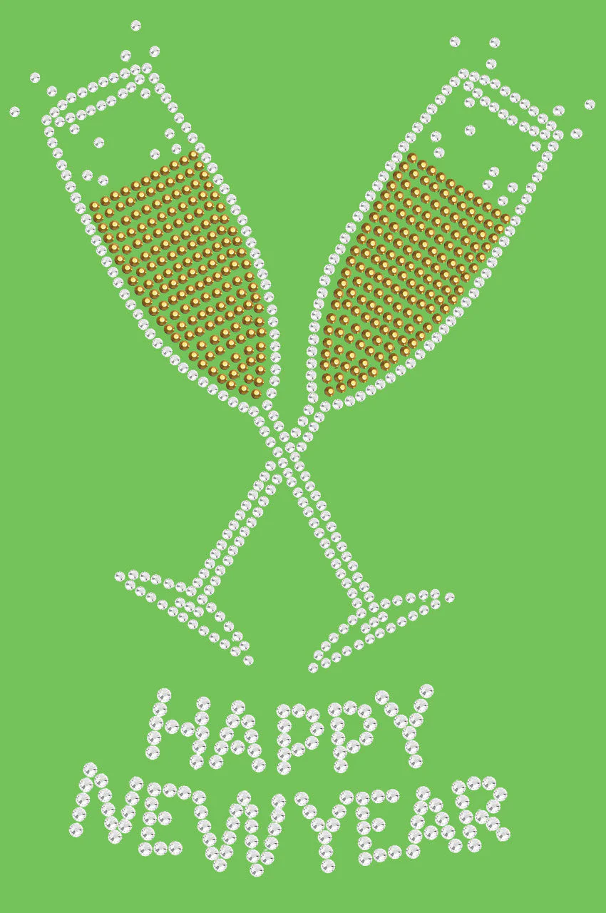 Happy New Year Champagne Glasses - Bandanna - Image 4