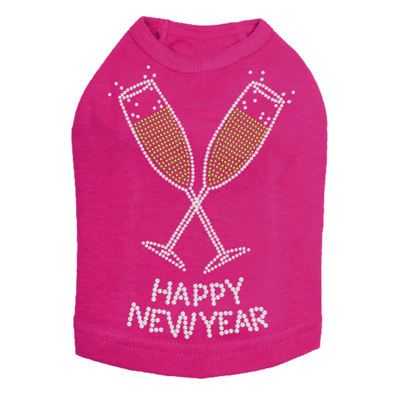 Happy New Year Champagne Glasses - Dog Tank - Image 13