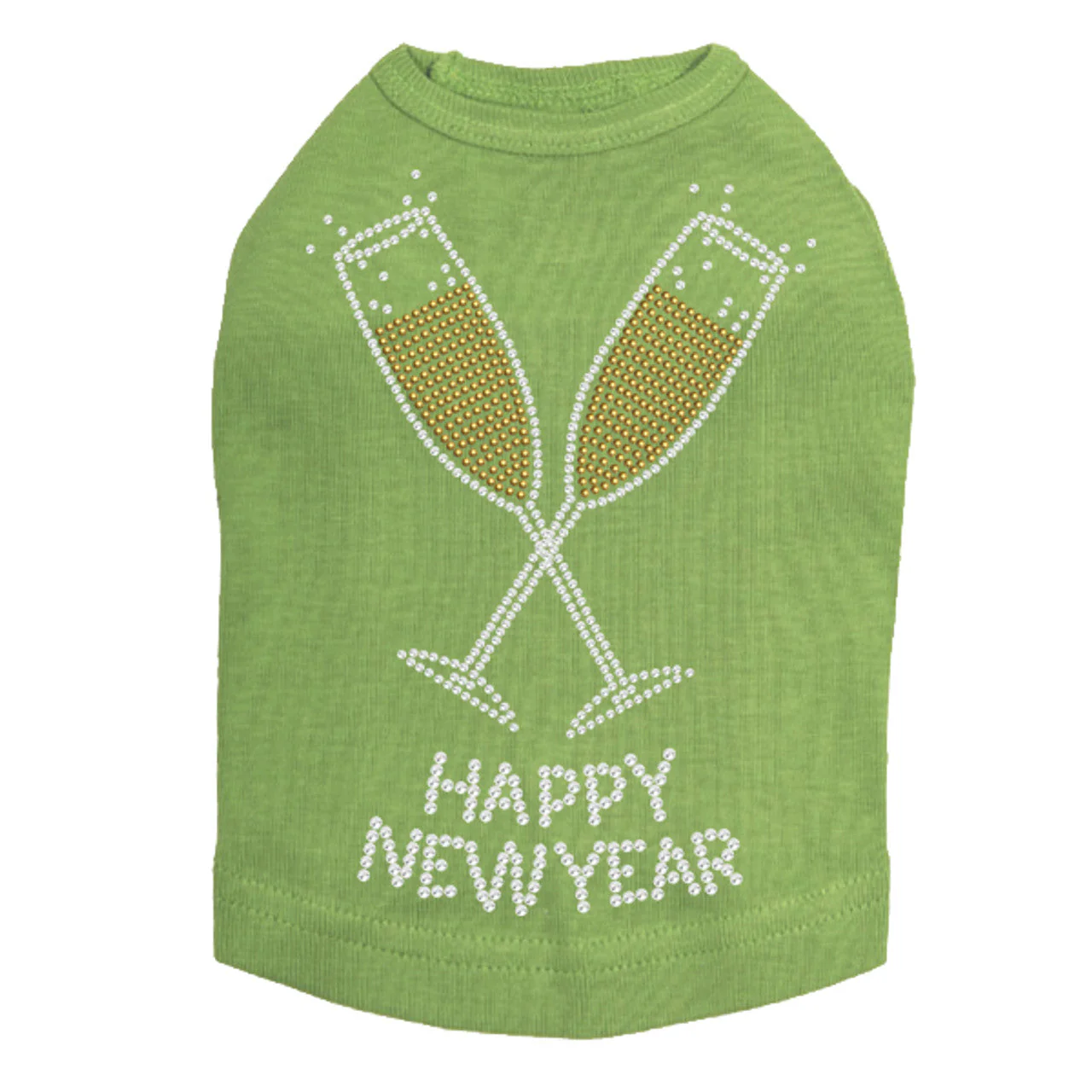 Happy New Year Champagne Glasses - Dog Tank - Image 14