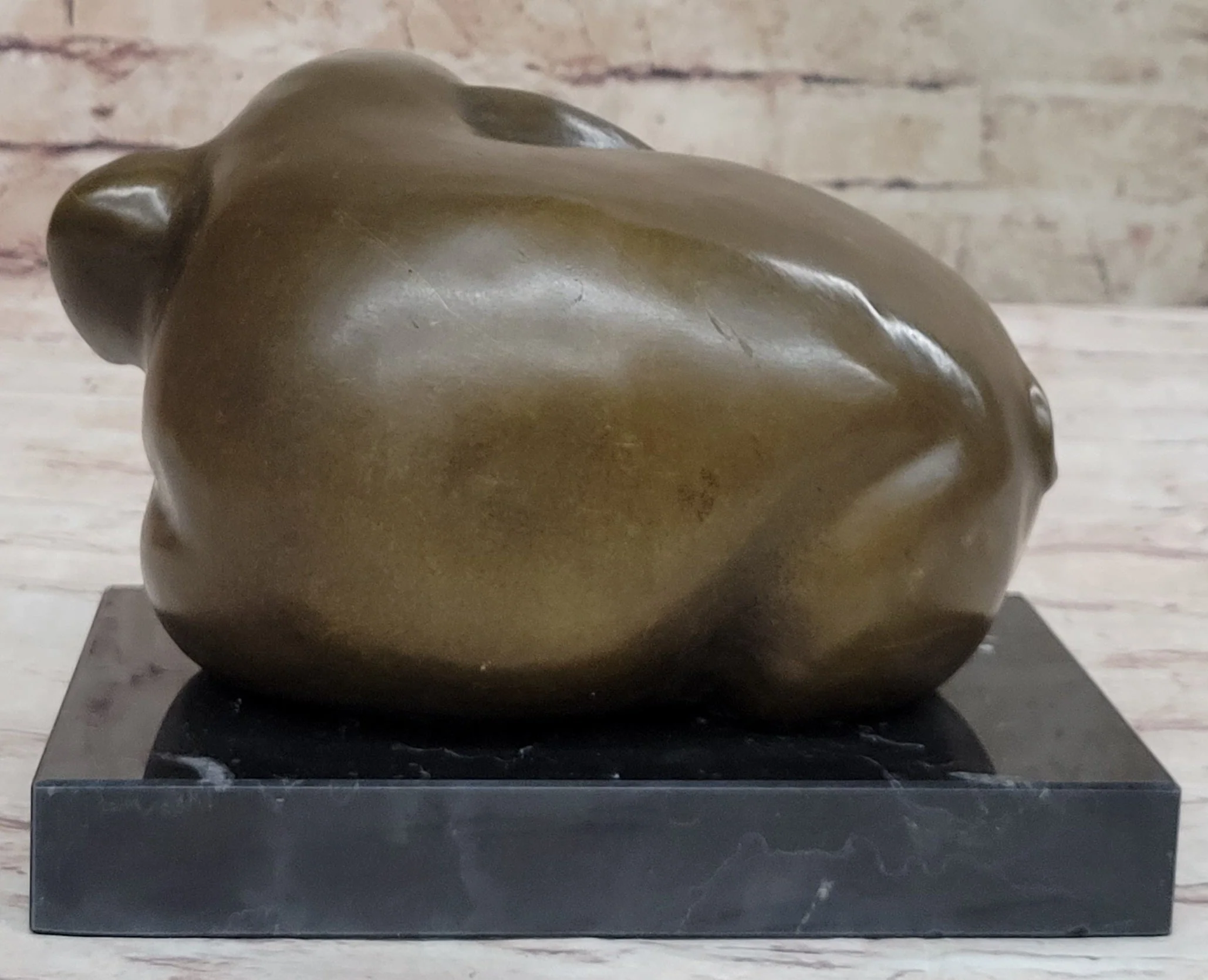 Happy Round Pig Bronze Metal Statue Sculpture Figure Original Art Farm Decor - Image 6