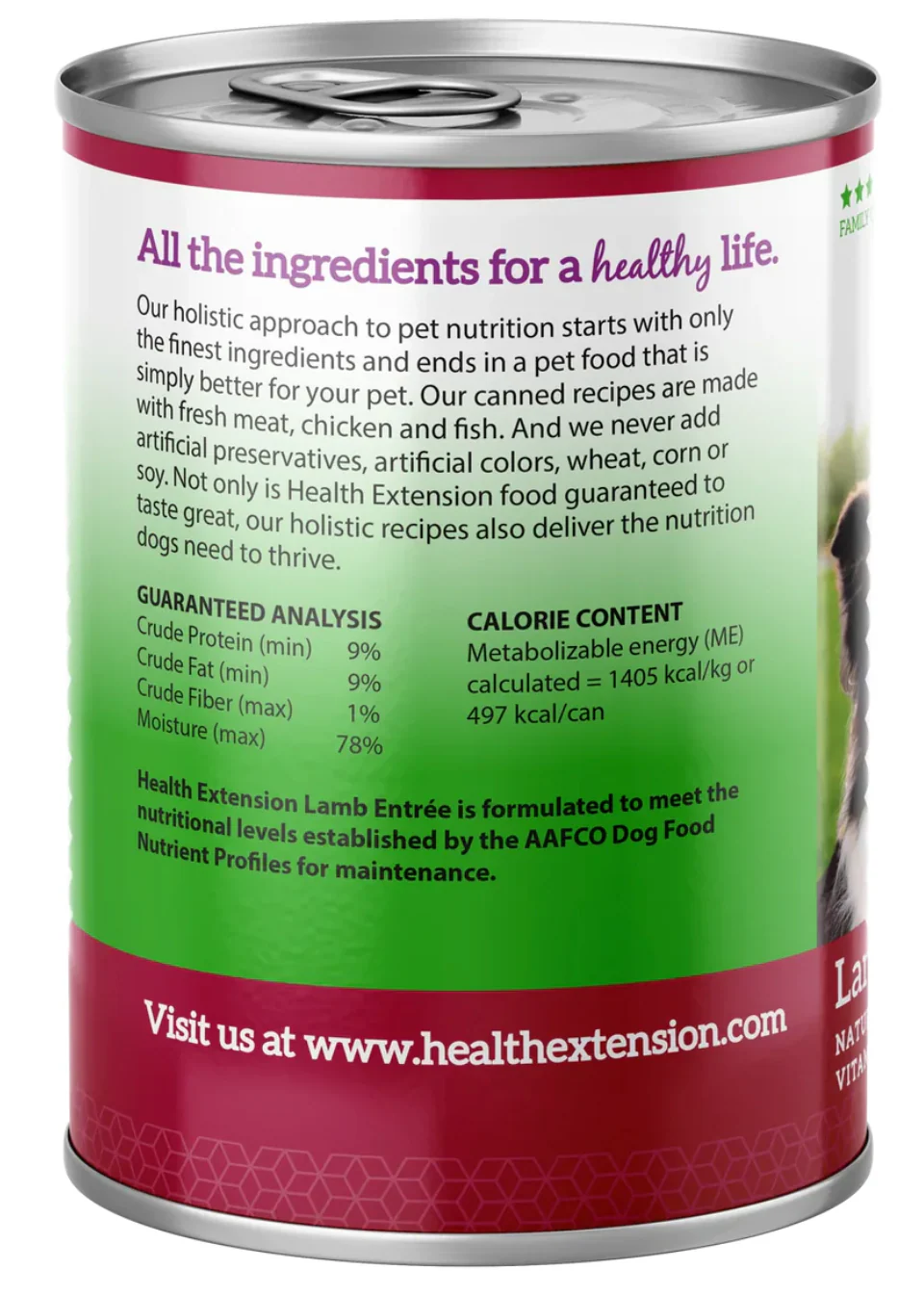 Health Extension All Life Stages Grain Free Lamb Entree Wet Dog Food (12.5oz) - Image 2