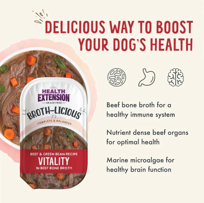 Health Extension Broth-Licious Vitality Beef & Green Beans Bone Broth Topper (3.5oz) - Image 2