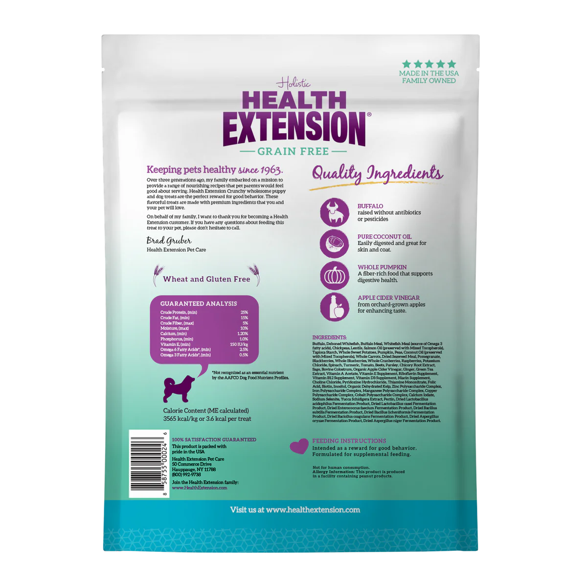 Health Extension Crunchy Heart Shaped Buffalo Dog Treats (12oz) - Image 2
