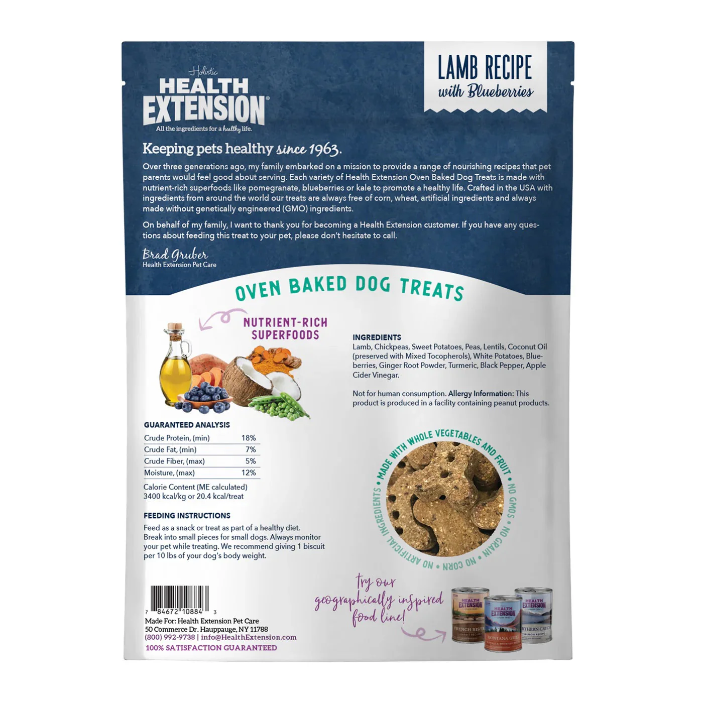 Health Extension Grain Free Lamb & Blueberry Dog Treat (6oz) - Image 2