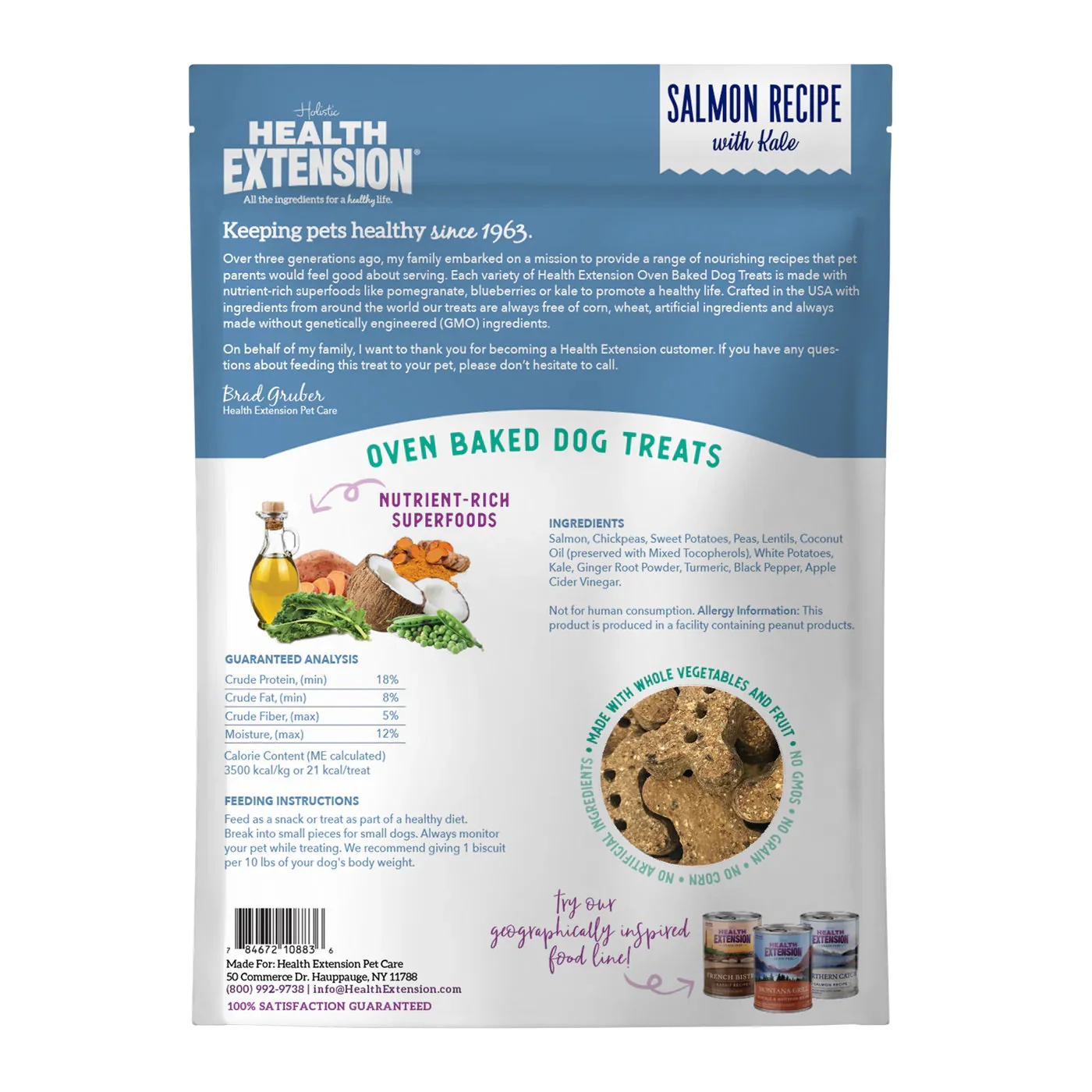 Health Extension Grain Free Salmon & Kale Dog Treat (6oz) - Image 2