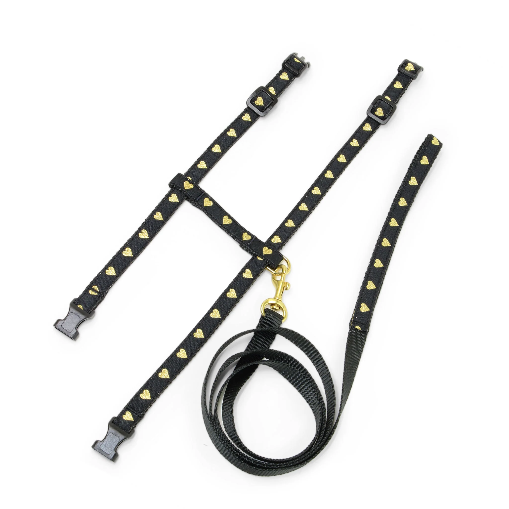 Up Country Heart of Gold Adjustable Cat Harness Set