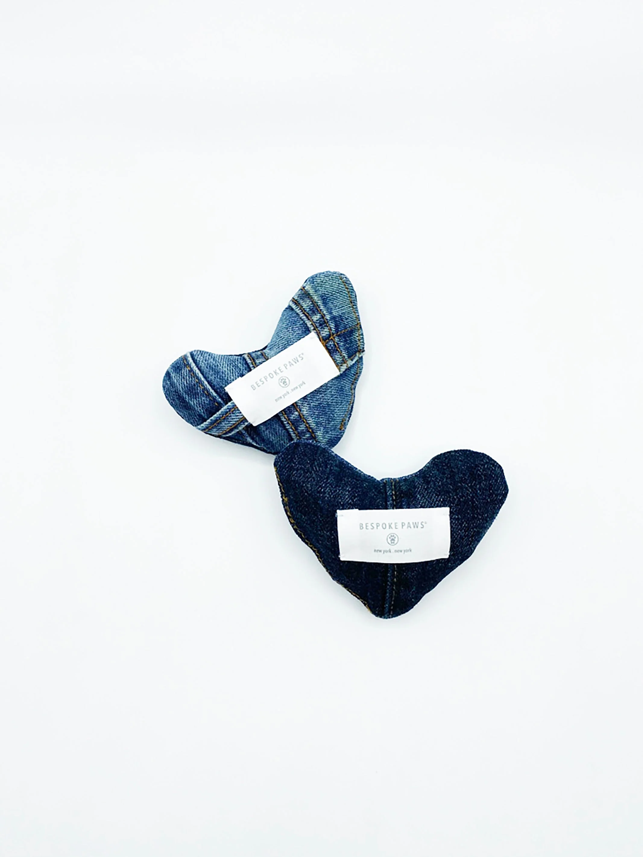 BESPOKE PAWS Heart Squeaker Toy - Denim Durable Cozy Comfort Accessories - Image 3