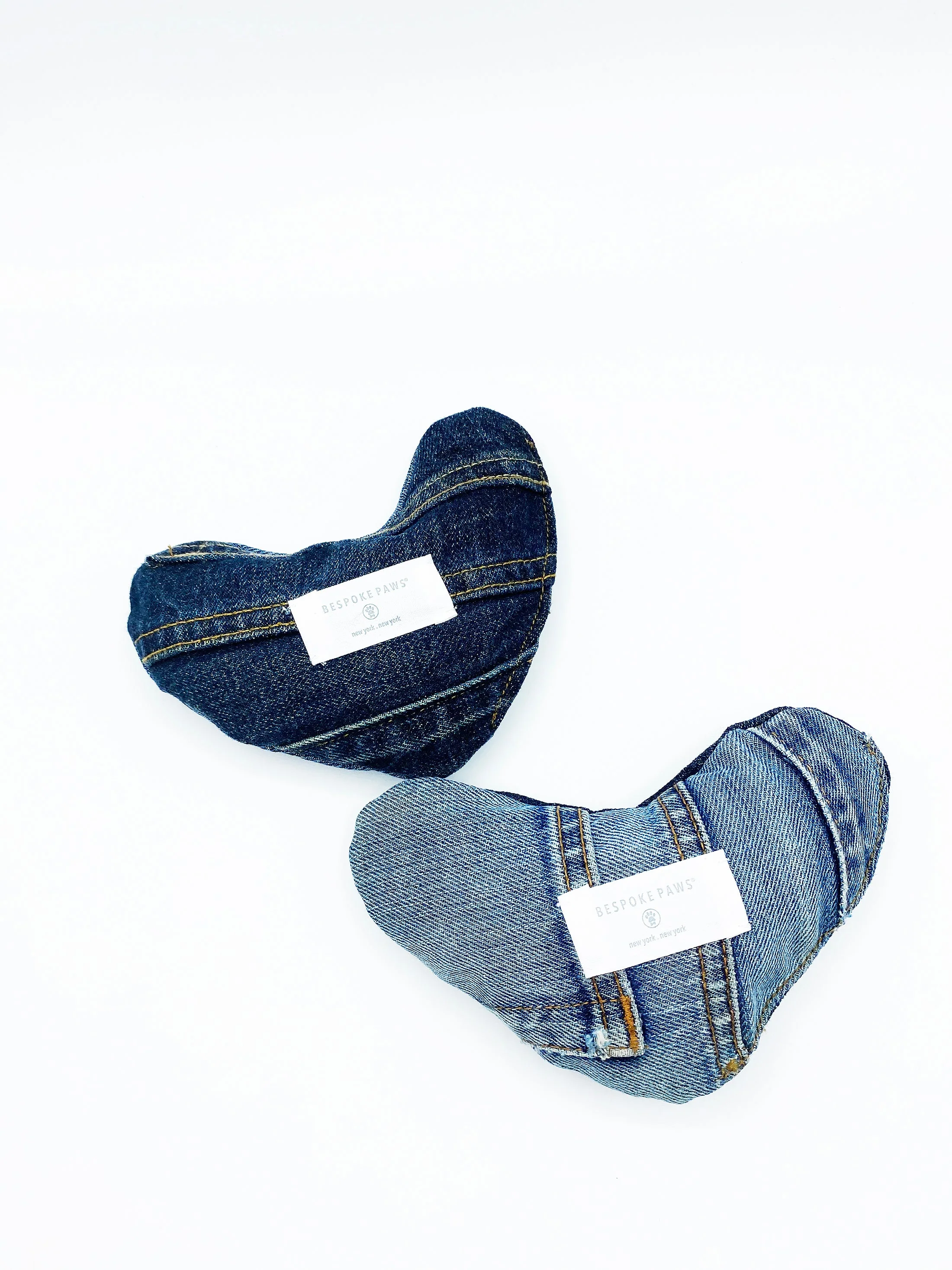 BESPOKE PAWS Heart Squeaker Toy - Denim Durable Cozy Comfort Accessories - Image 5