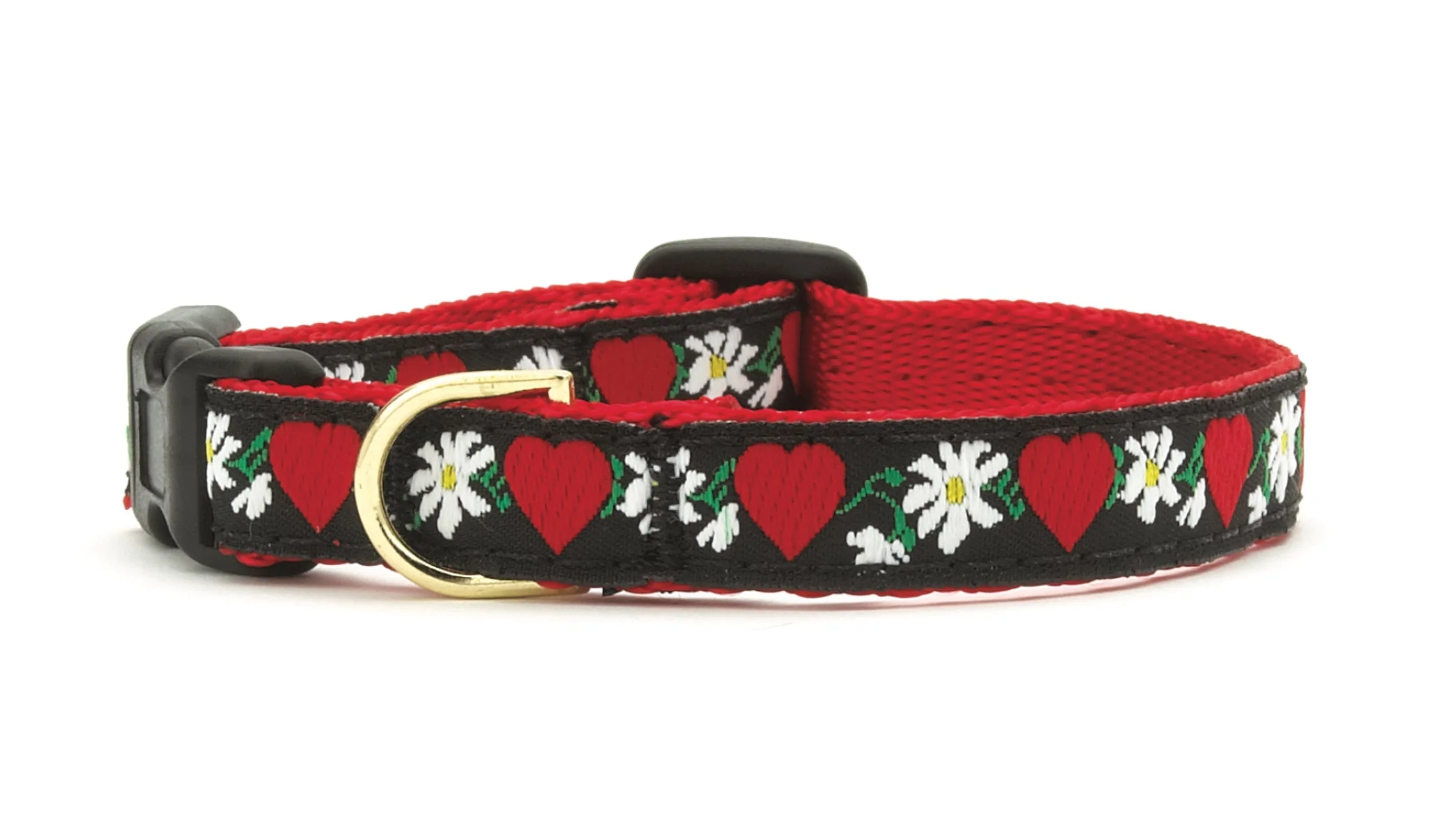 Up Country Hearts and Flowers Made in USA Dog Collar
