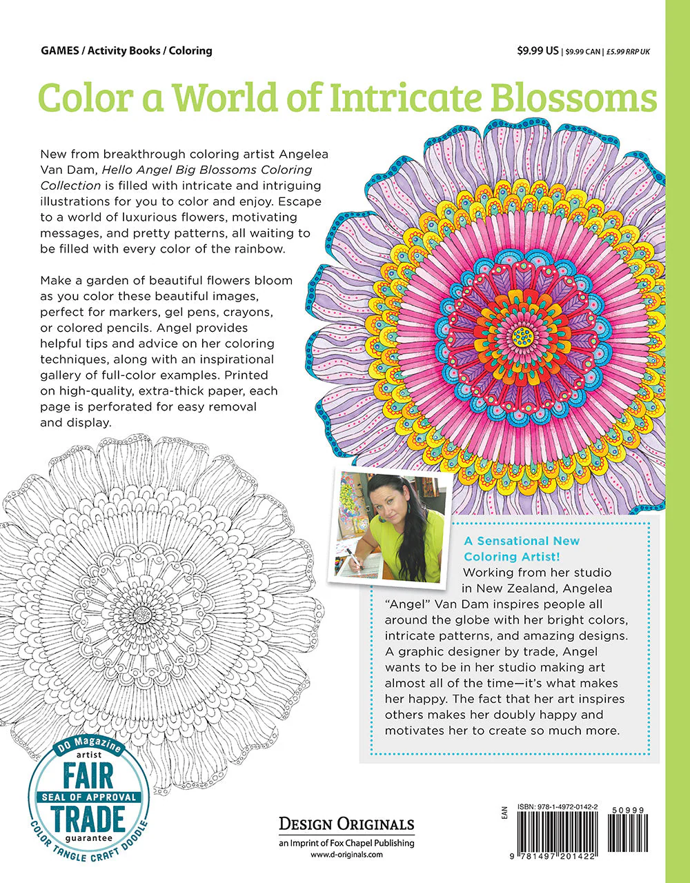 Hello Angel Big Beautiful Blossoms Coloring Collection - Image 8