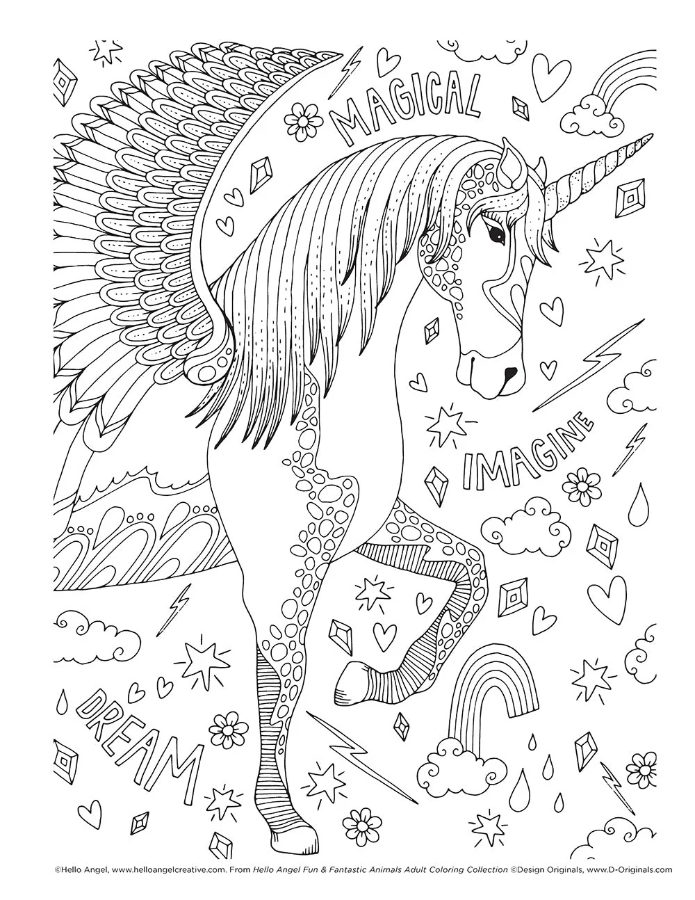 Hello Angel Fun & Fantastic Animals Adult Coloring Collection - Image 3