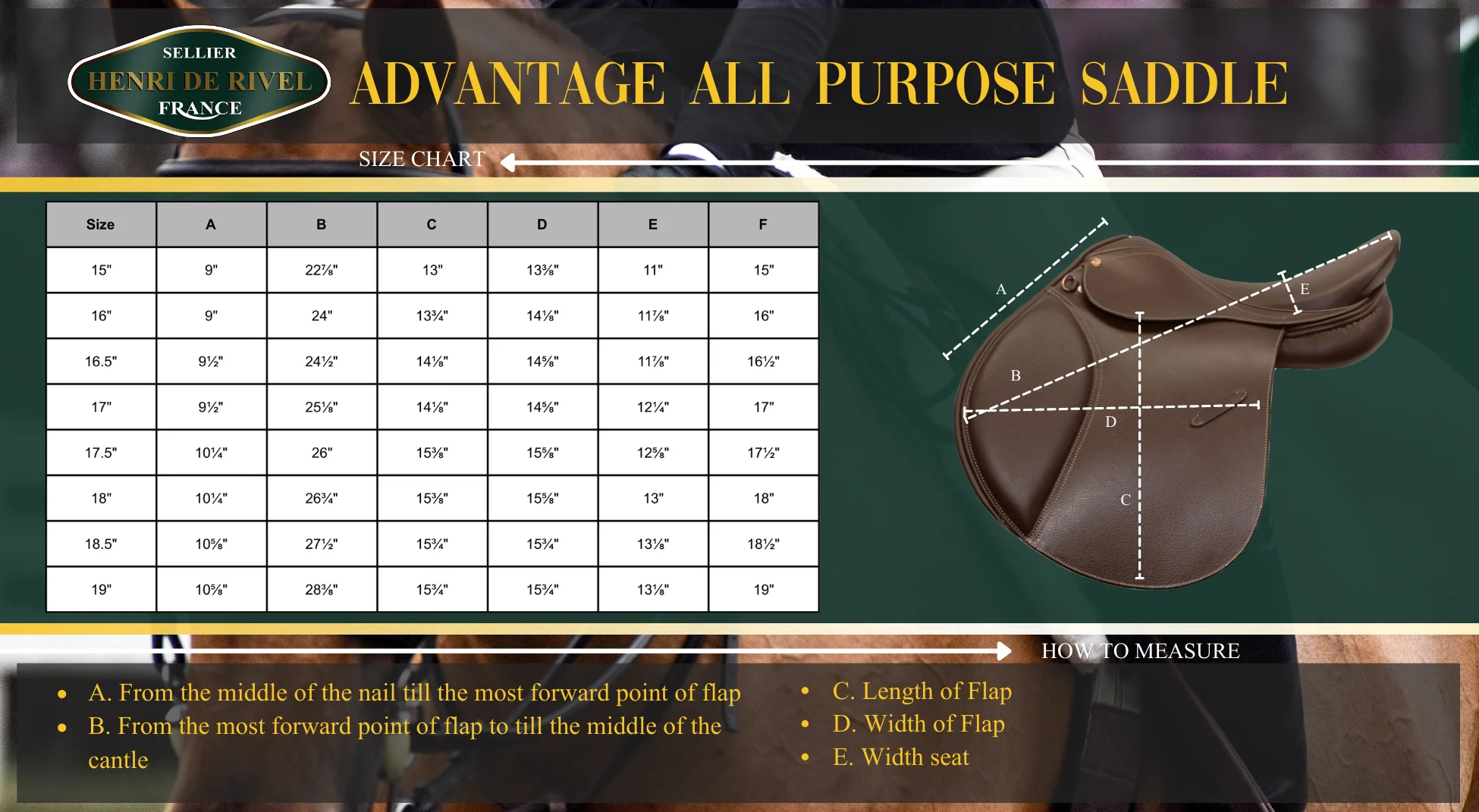 Henri de Rivel Advantage All Purpose Saddle - Image 4