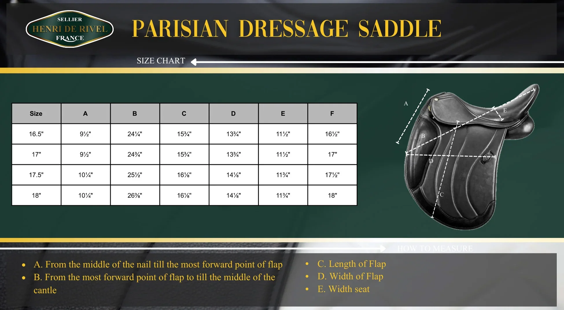 Henri De Rivel Parisian Monoflap IGP Dressage Saddle - Image 12
