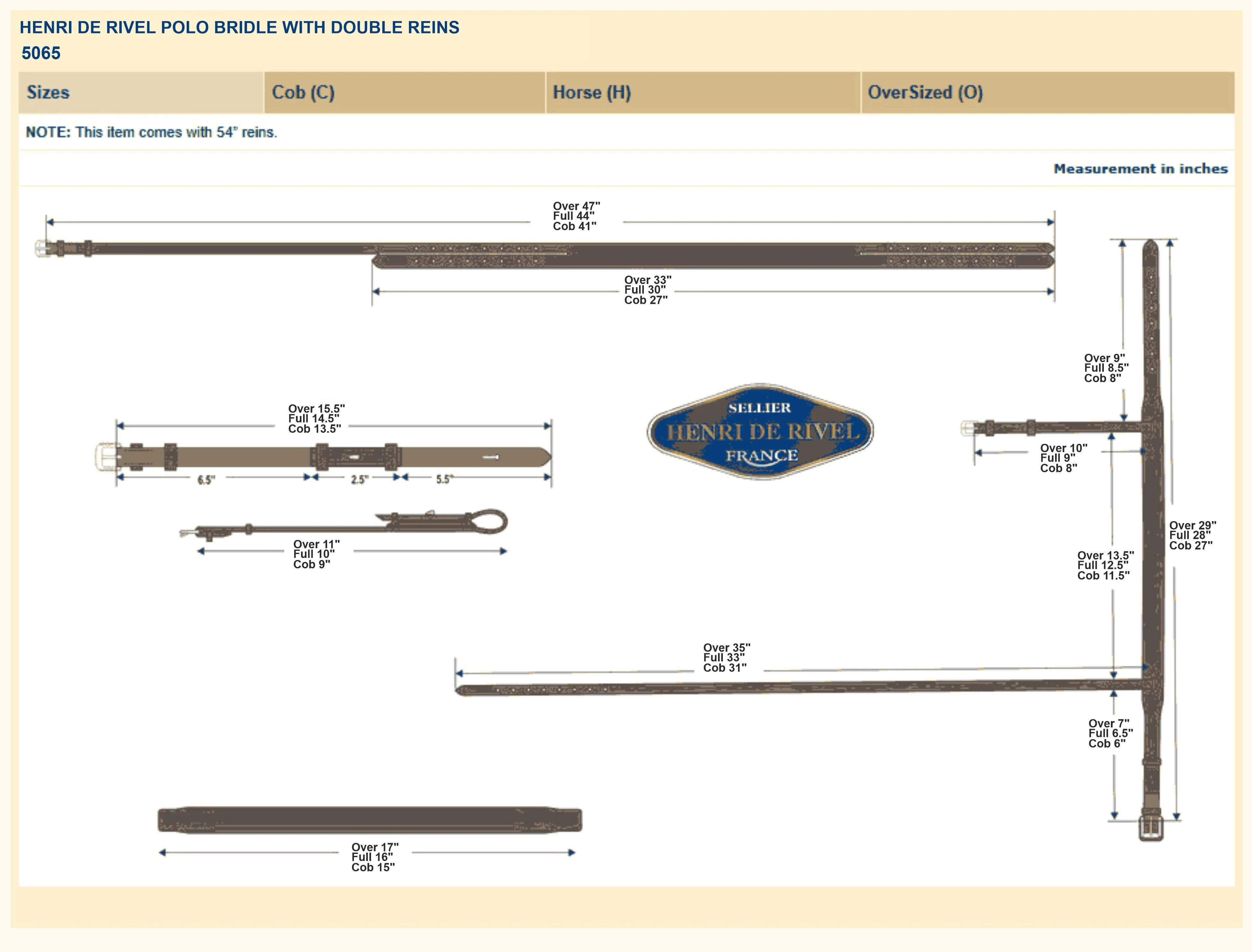 HENRI DE RIVEL POLO BRIDLE WITH DOUBLE REINS - Image 5