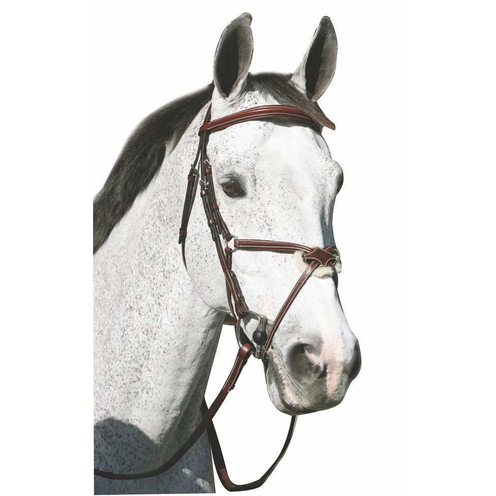 Henri de Rivel Pro Mono Crown Raised Figure Eight Bridle with Rubber Reins - Image 2
