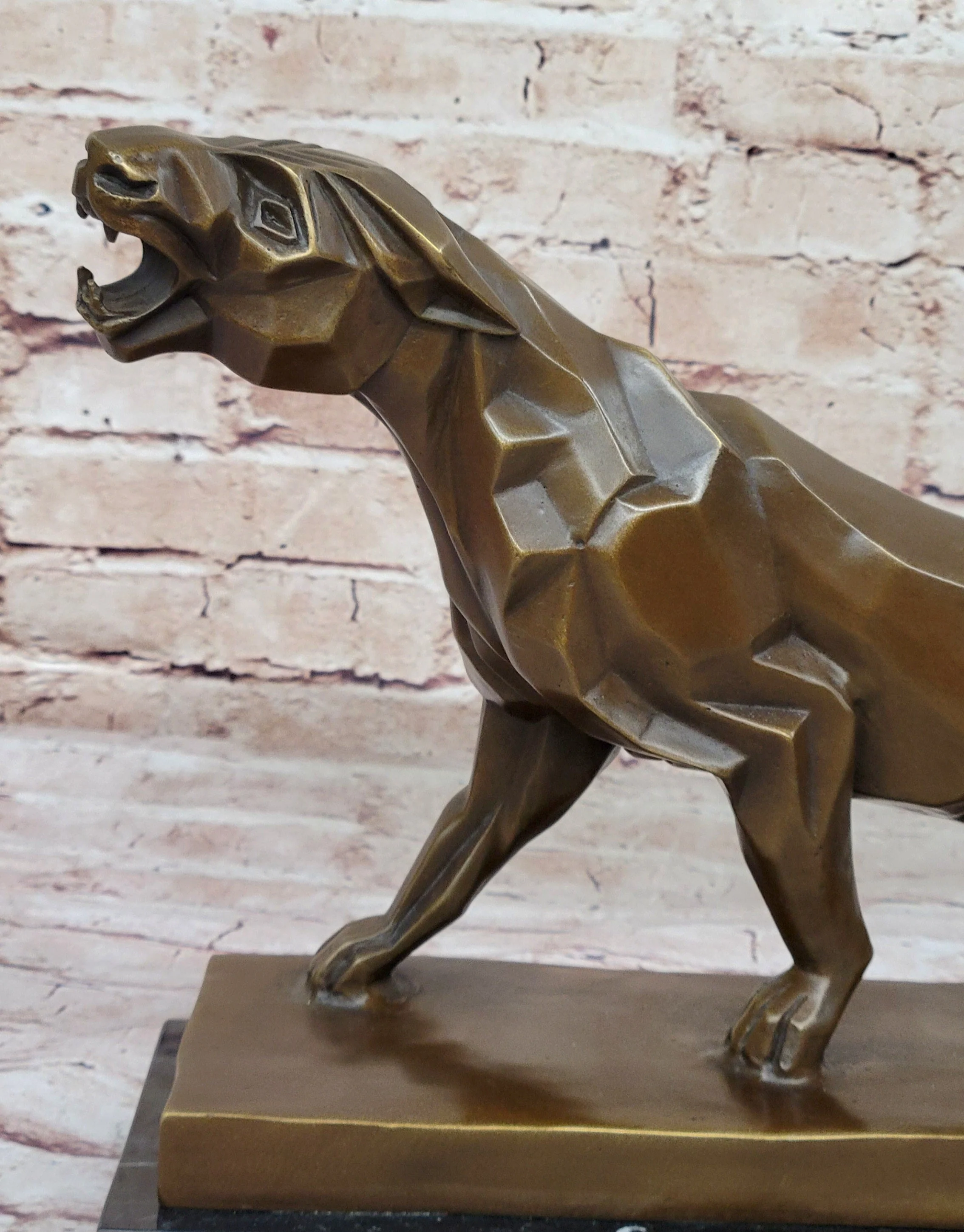 Henry Moore Modern Art Abstract Jaguar Panther Cougar Lion Bronze Sculpture - Image 7