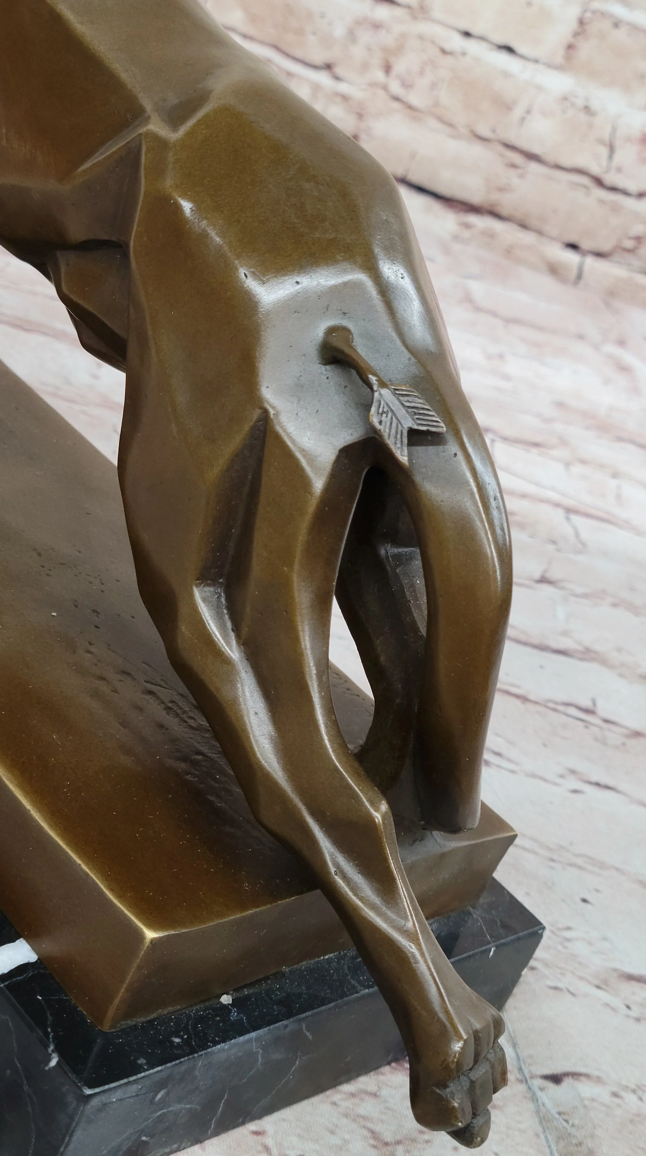 Henry Moore Modern Art Abstract Jaguar Panther Cougar Lion Bronze Sculpture - Image 9
