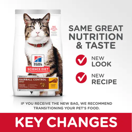 Hills Science Diet Adult Hairball Control Chicken Recipe Dry Cat Food Bag (3.5lb) - Image 4