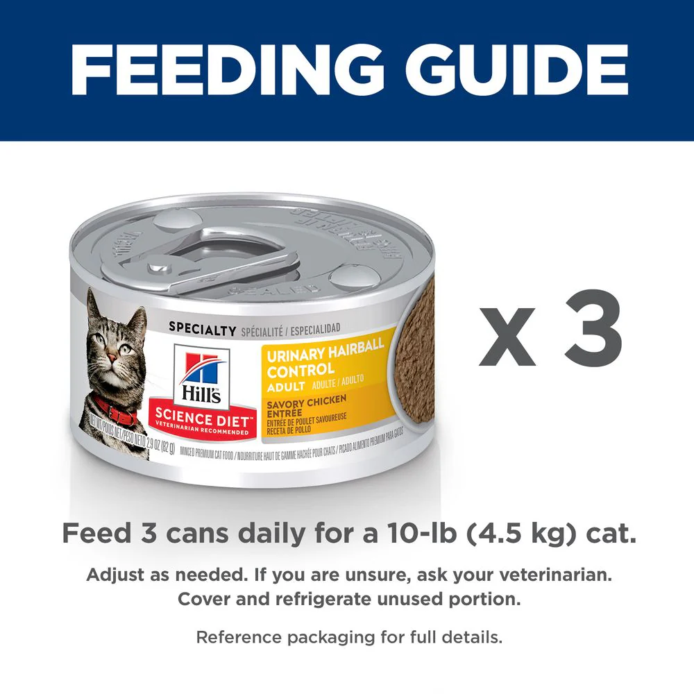 Hills Science Diet Adult Urinary & Hairball Control Canned Cat Food, Savory Chicken - Image 4