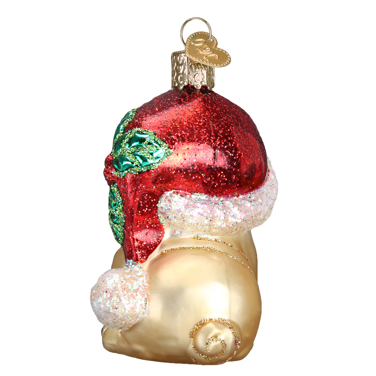 Holly Hat Pug Ornament - Image 4