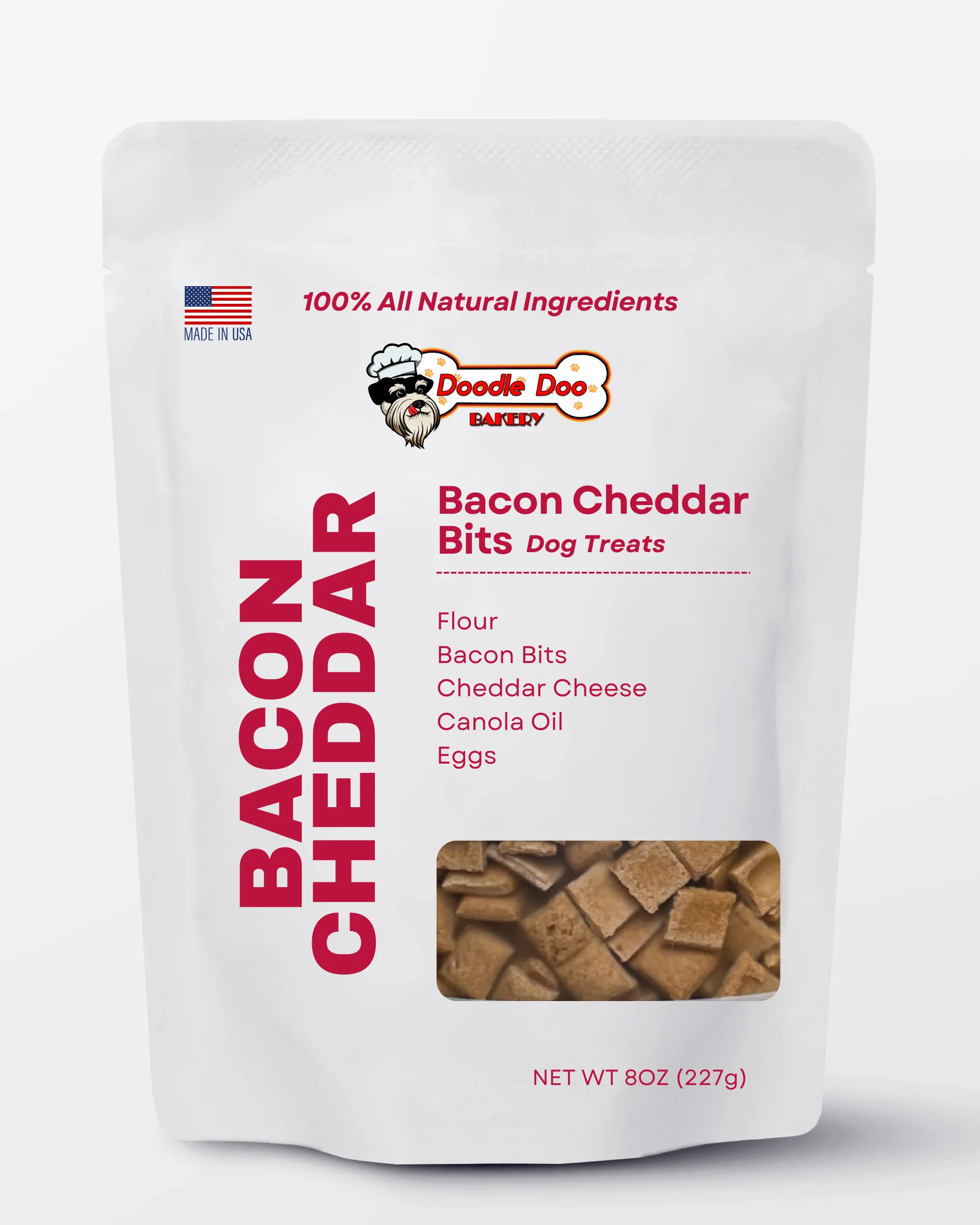 Homemade Dog Treats - ๐ฅ Bacon Cheddar Bits Treat 1/2lb