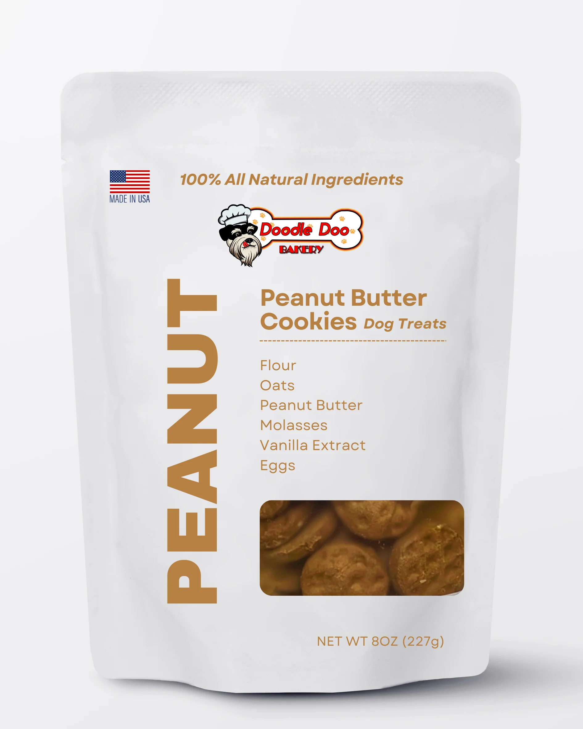 Homemade Dog Treats - 🥜 Peanut Butter Cookies Treat 1/2lb