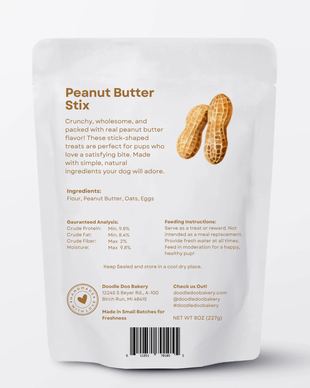 🥜 Homemade Dog Treats - Peanut Butter Stix Treat 1/2lb - Image 2