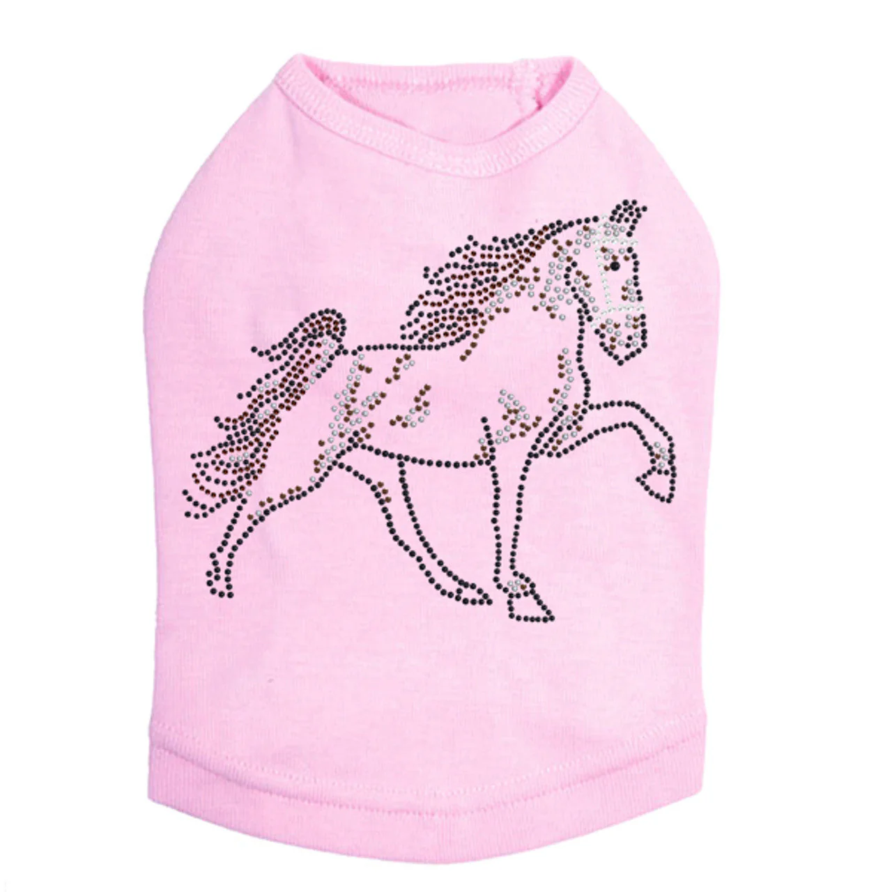 Horse (Brown Rhinestuds) - Dog Tank - Image 6