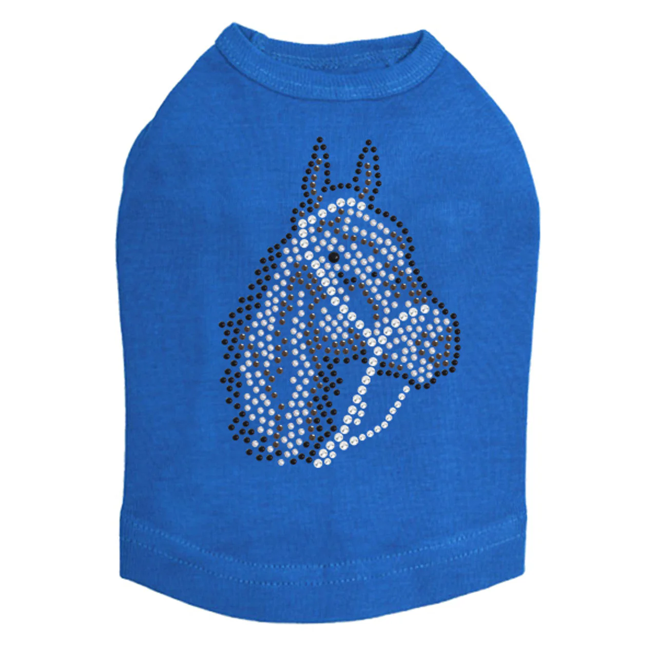 Horse Face (Brown Rhinestuds) - Dog Tank - Image 10