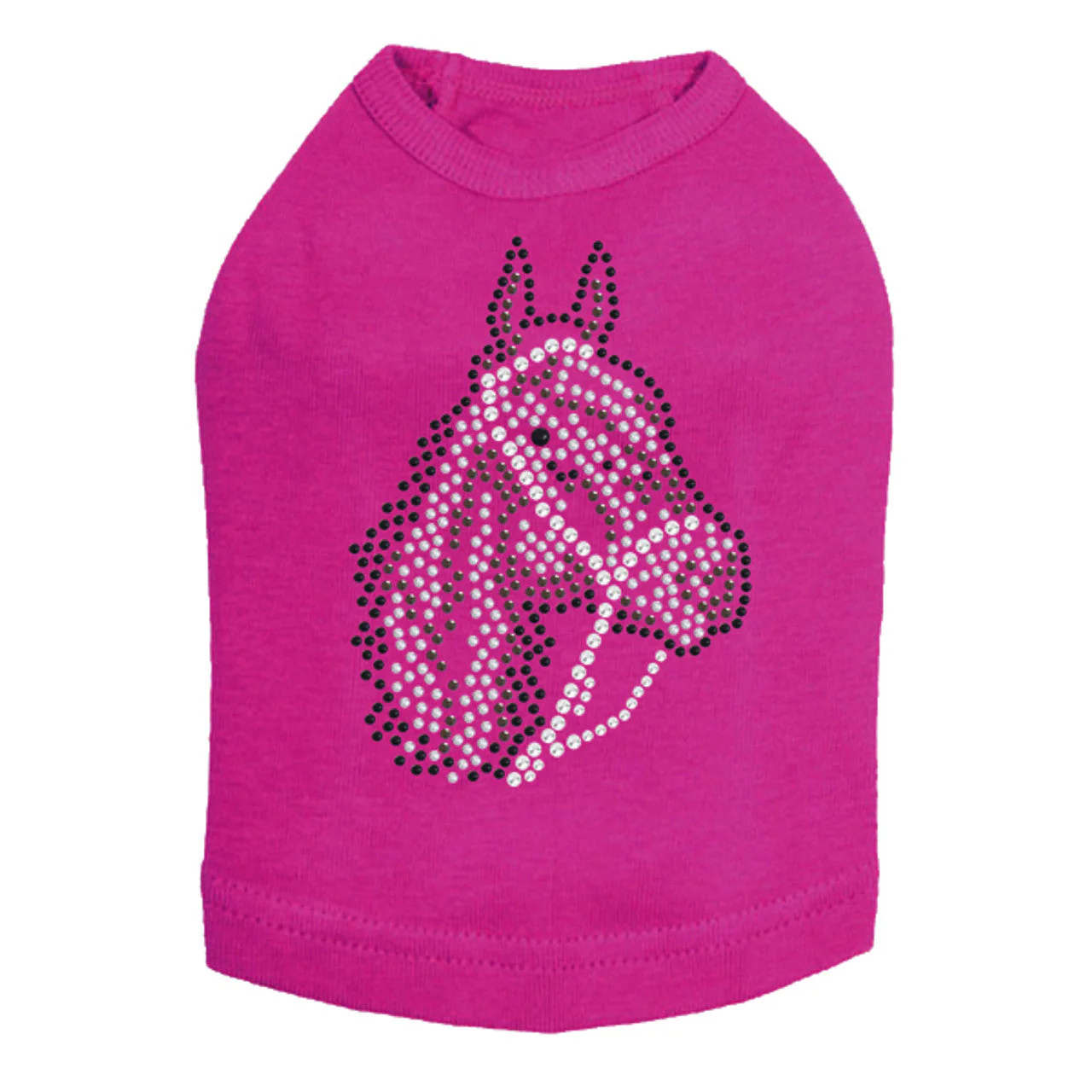 Horse Face (Brown Rhinestuds) - Dog Tank - Image 13